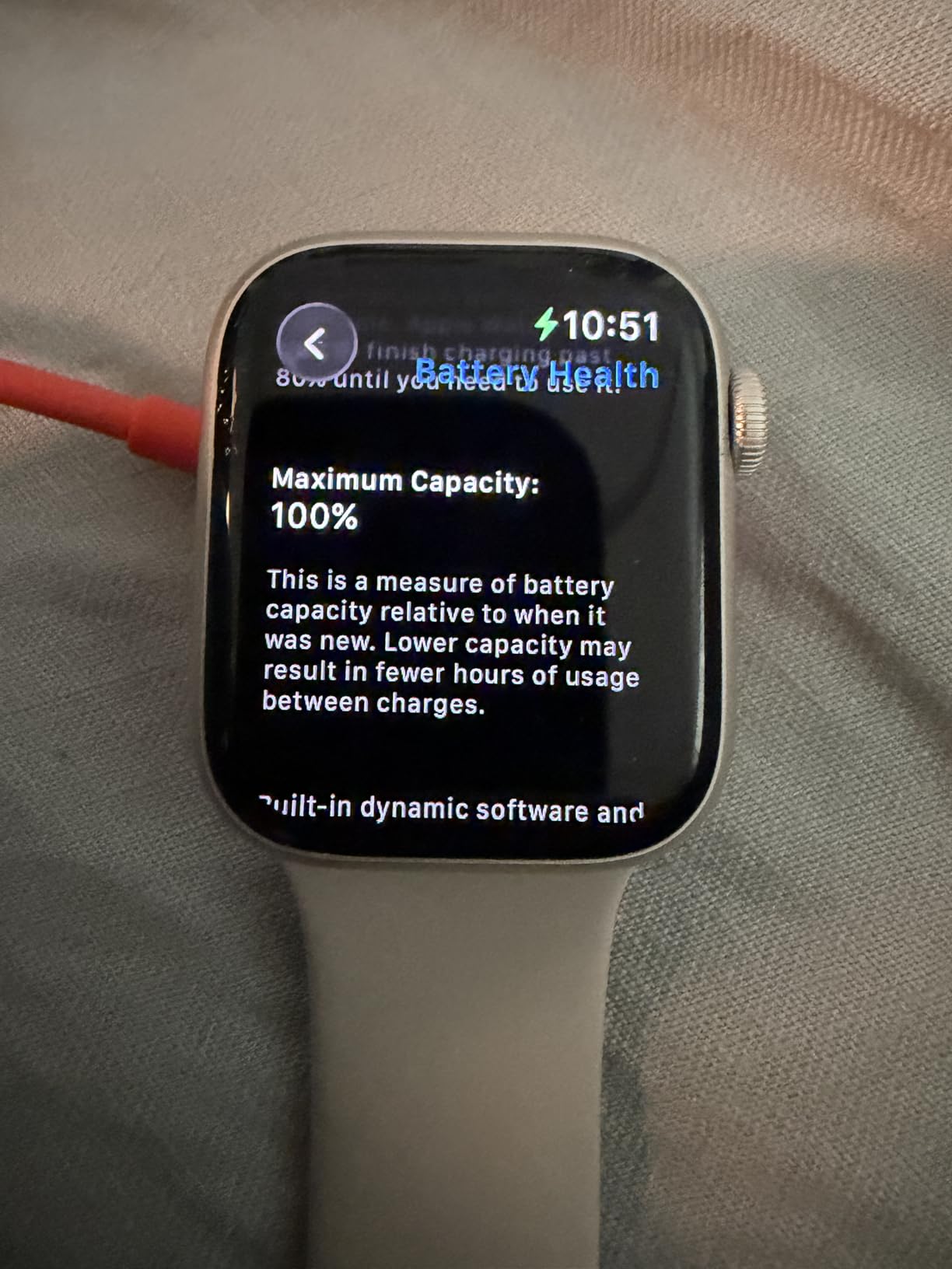 Apple Watch Series 8 [GPS, 41mm] - Starlight Aluminum Case with Starlight Sport Band, S/M (Renewed) customer photo 2