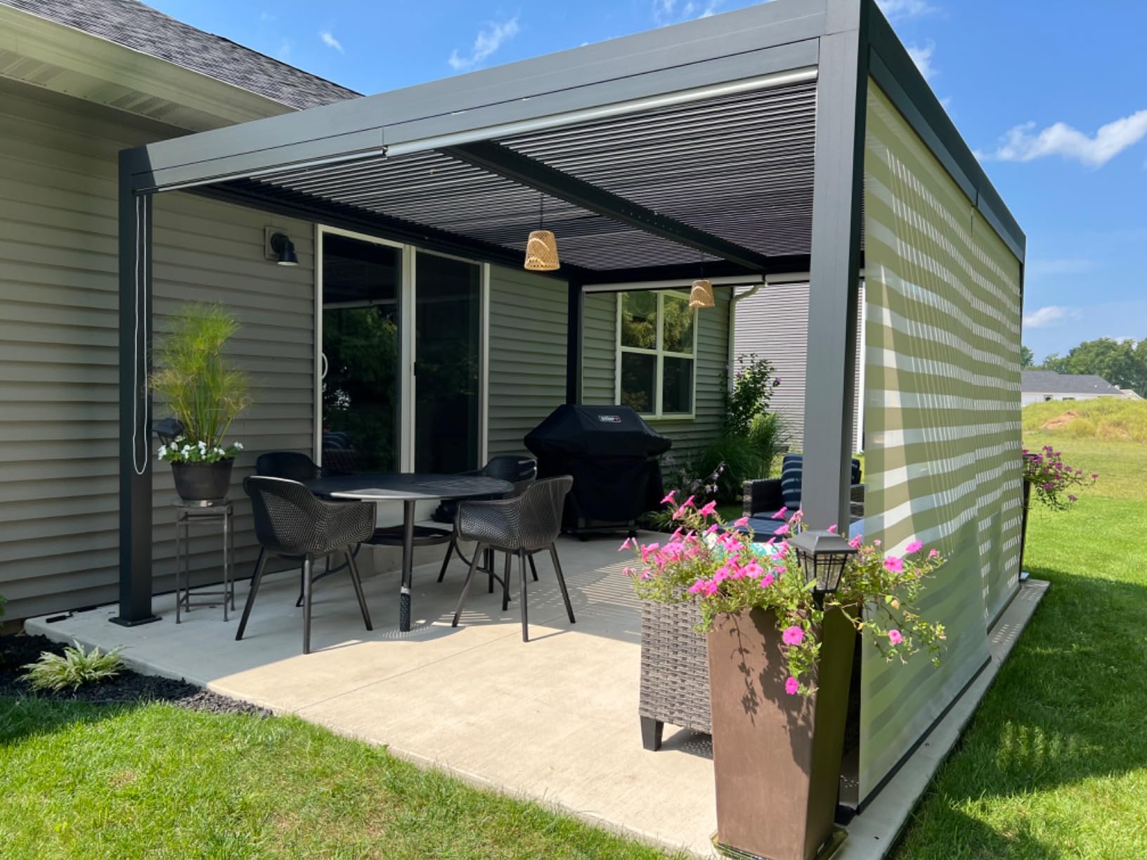 PURPLE LEAF Louvered Pergola 12' x 14' 94AS All-Aluminum Rustproof Gray customer photo 1