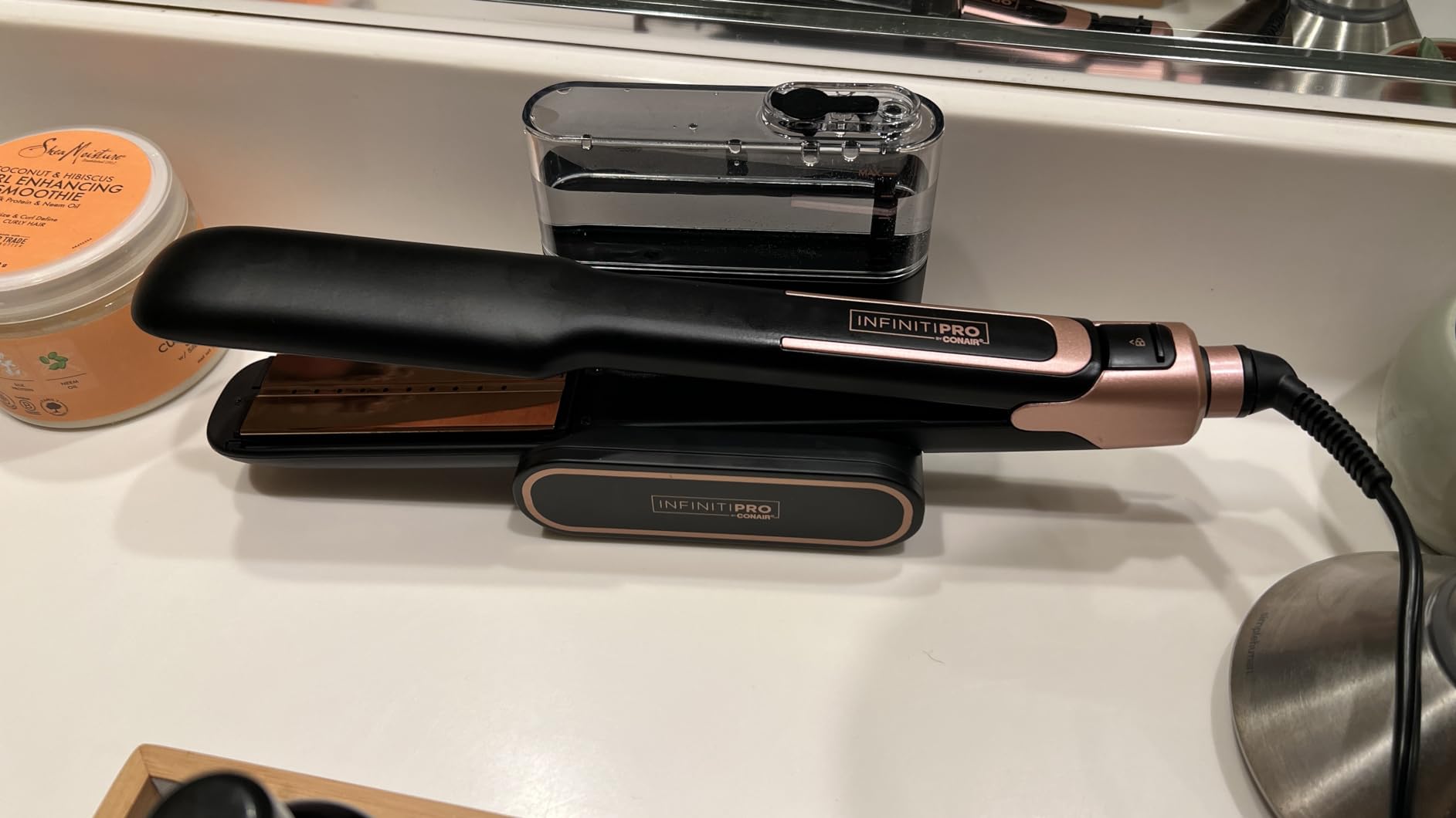 INFINITIPRO by CONAIR Steam Therapy Flat Iron, 1 1/2-inch Hair Straightener customer photo 2