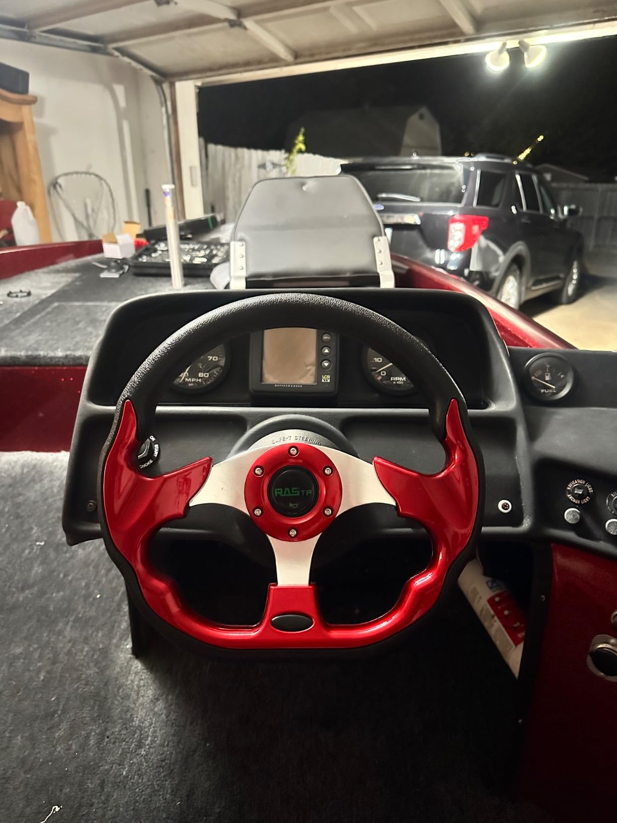 RASTP 12.6 Inch Boat Steering Wheel, Marine Steering Wheel(Style A- Pane) customer photo 1