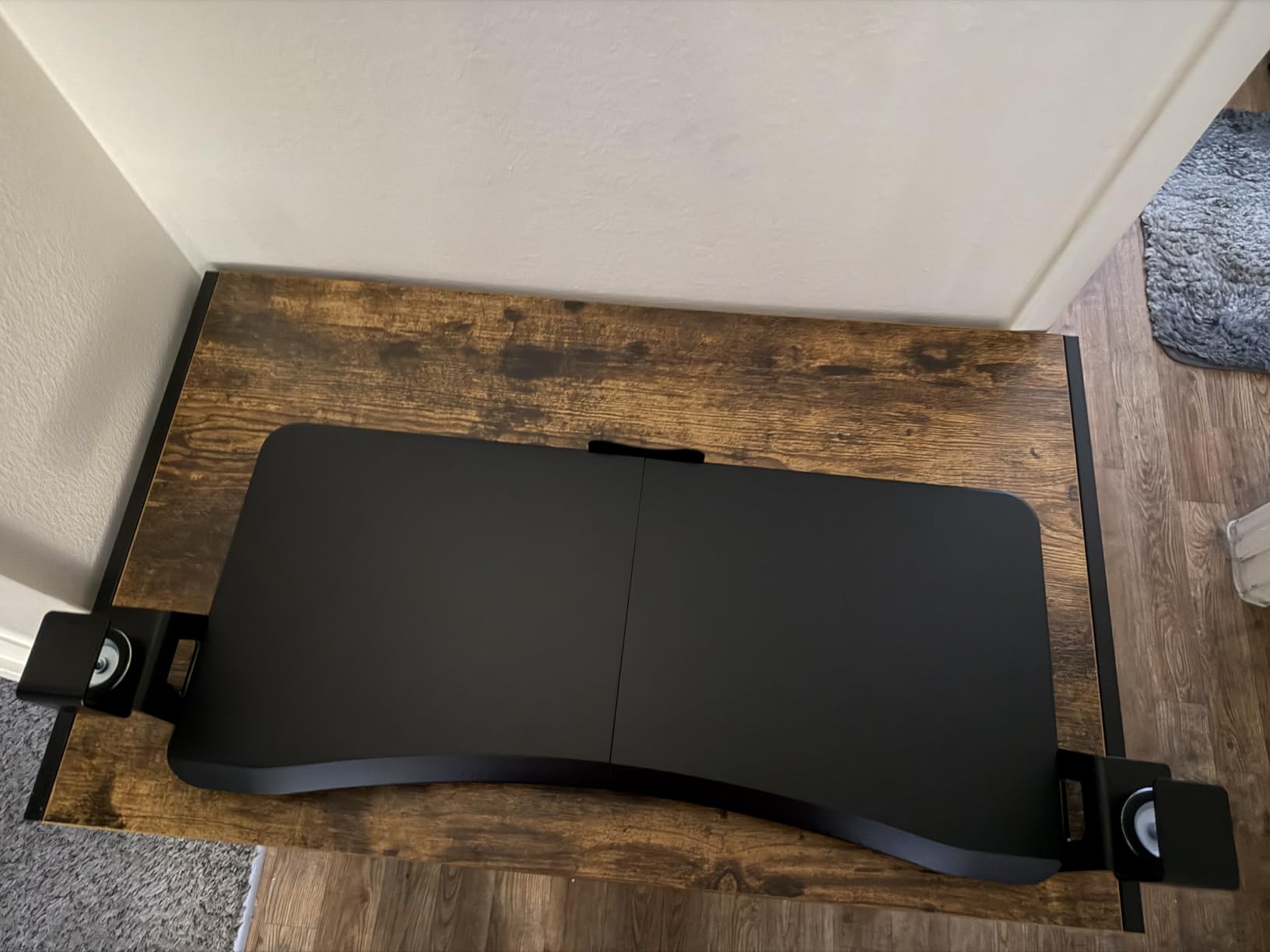 suptek Keyboard Tray Under Desk Pull Out with C Clamp Mount, Computer Keyboard & Mouse Tray, 25.6 (30 Including Clamps) x 11.8 inch Slide-Out Platform Computer Drawer for Typing, Black, DSF1 customer photo 1