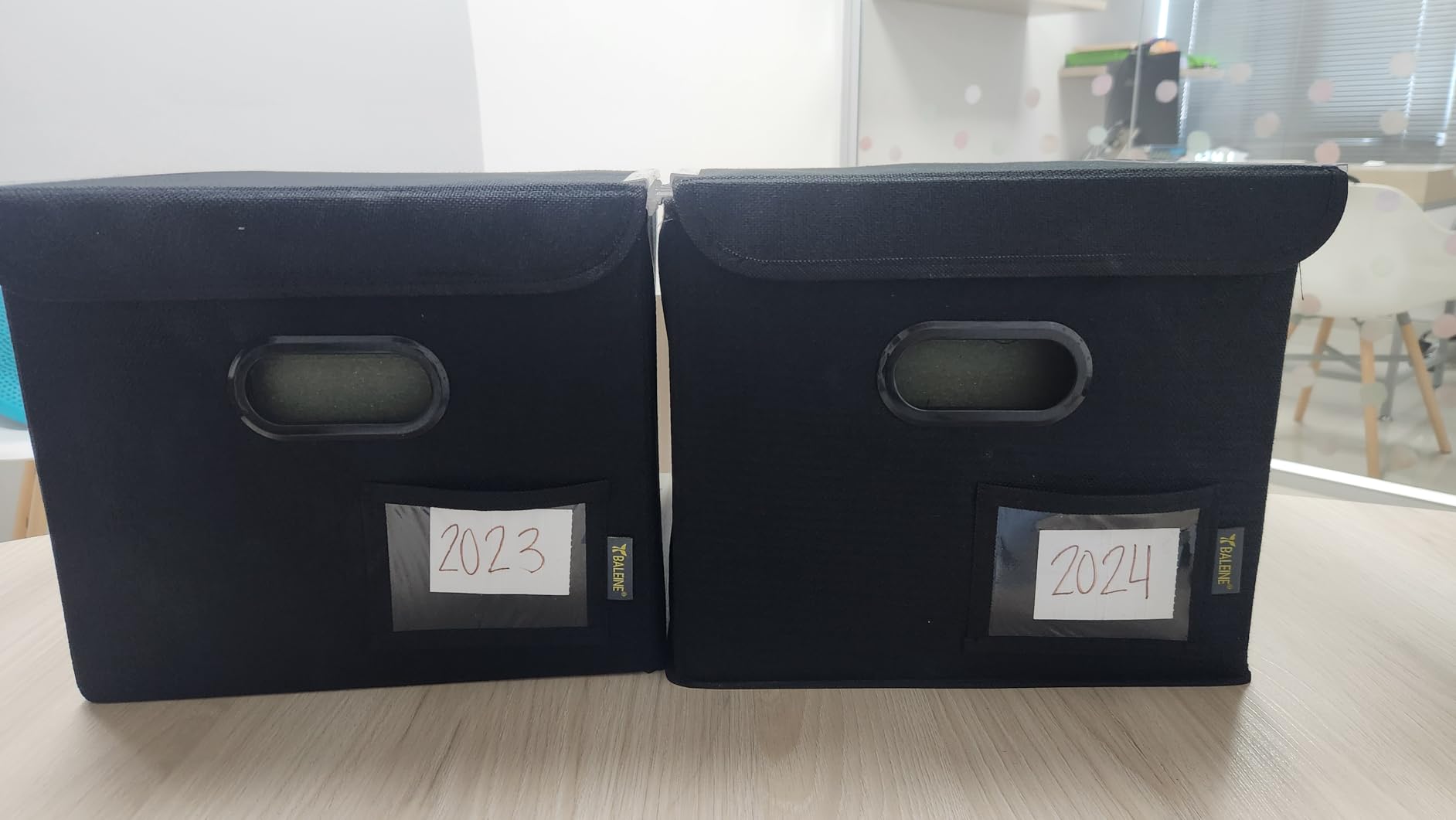 BALEINE File Organizer Box with Lid, Collapsible Hanging File Storage Box customer photo 1