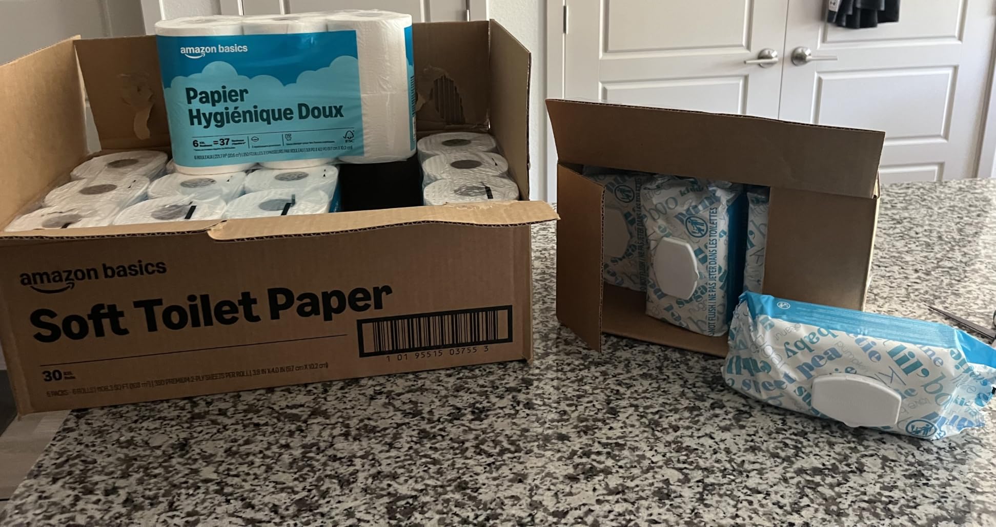 Amazon Basics 2-Ply Soft Toilet Paper, 6 Rolls, 350 Sheets per Roll, Equivalent to 37 Regular Rolls, Septic Safe customer photo 1