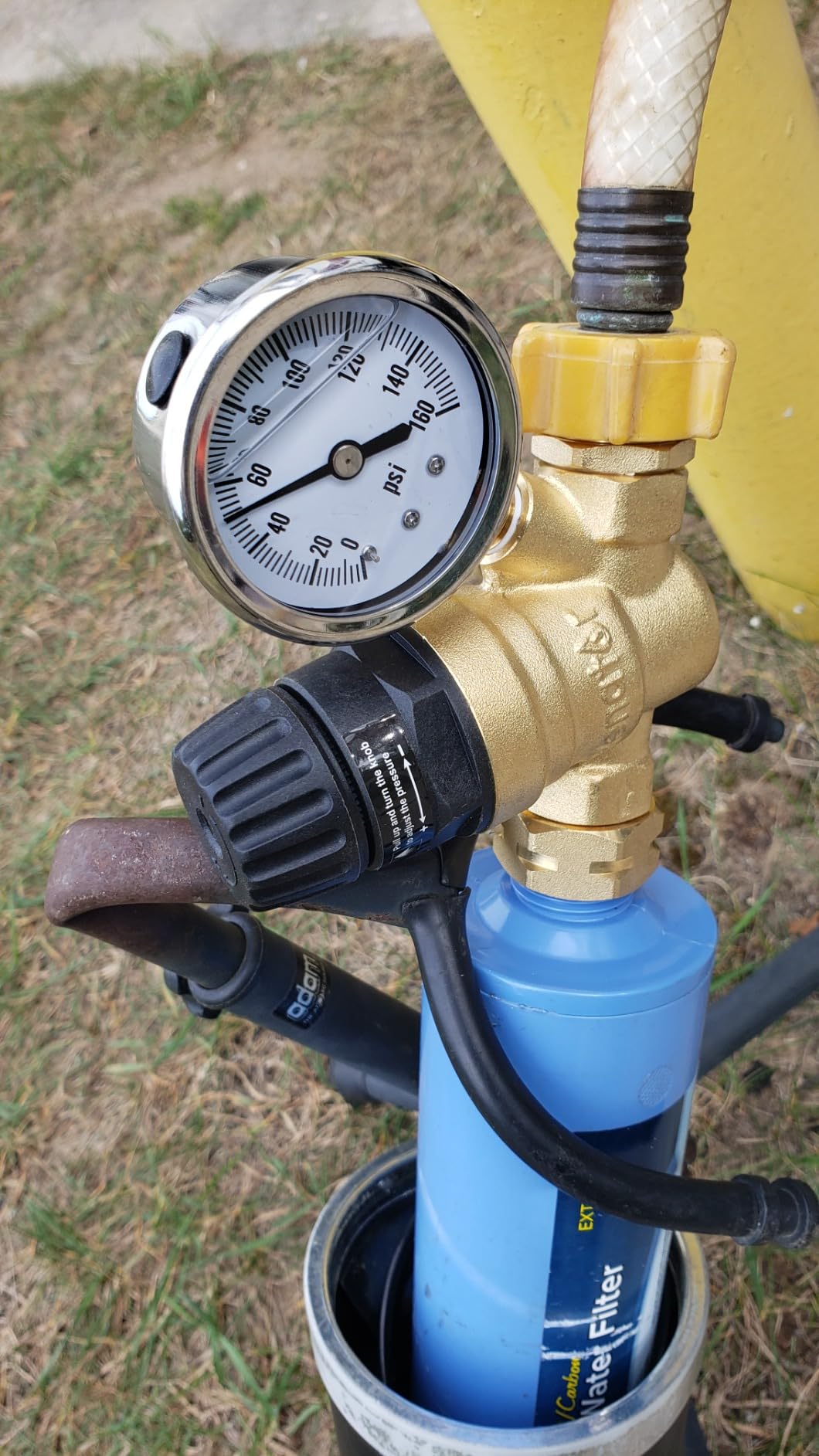 Renator RV Water Pressure Regulator for RV Camper. Brass Lead-free Adjustable Water Pressure Regulator with Gauge for Camper Travel Trailer, Reducer Valve W Filter. M22-0660R. customer photo 2