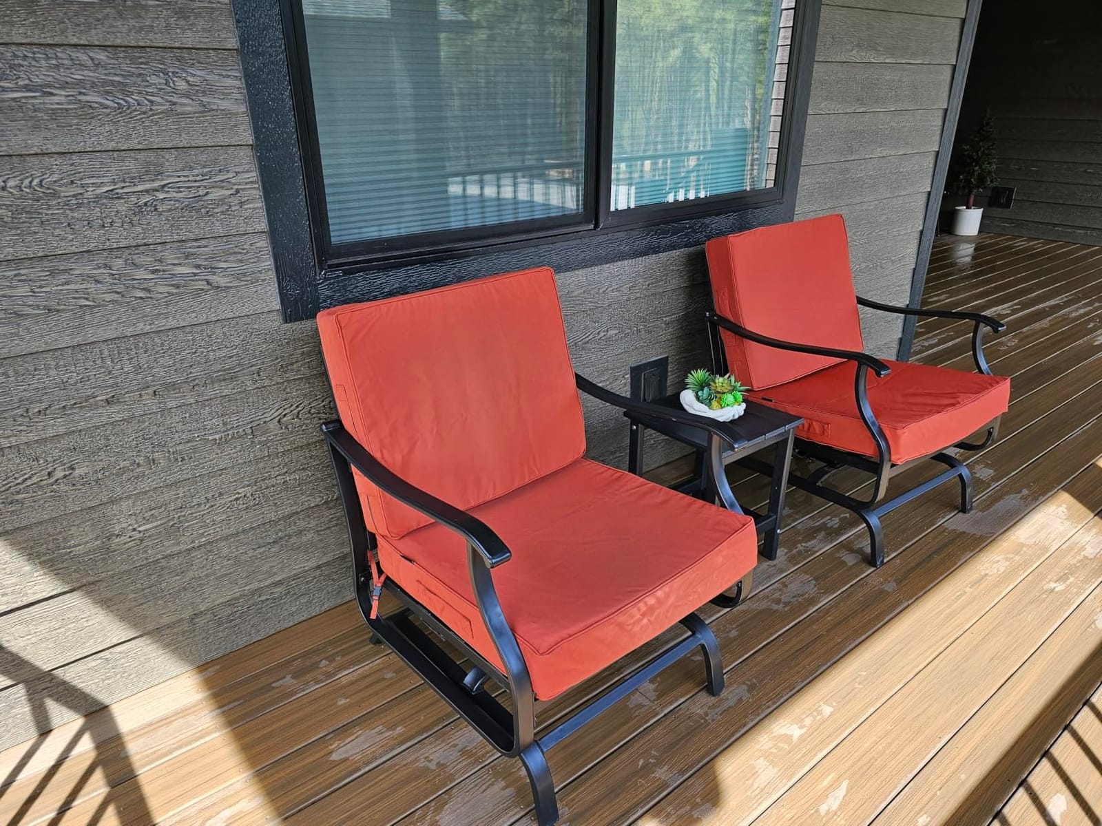 Favoyard Deep Seat Patio Cushion Set 24 x 24 Inch Waterproof Outdoor Chair Cushions for Patio Furniture with Fade Resistant and Removable Cover with Handle & Adjustable Straps for Patio, Yard, Garden customer photo 2
