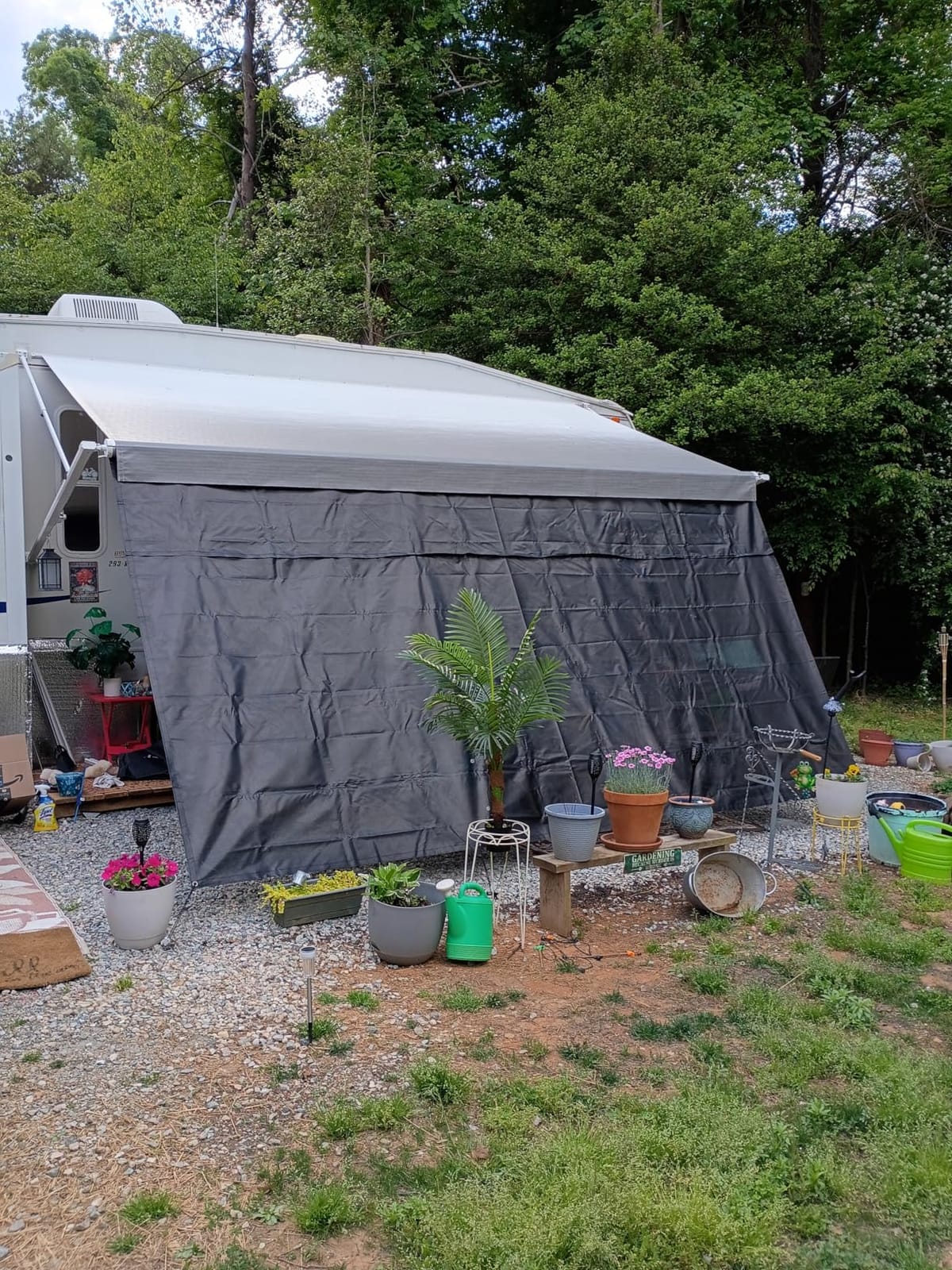 RV Awning Side Shade 9'X7',Black Mesh RV Awning Sun Shade Screen,Universal Trailer Sunshade Screen with Complete Kits,Improves Shadow and Privacy. customer photo 2