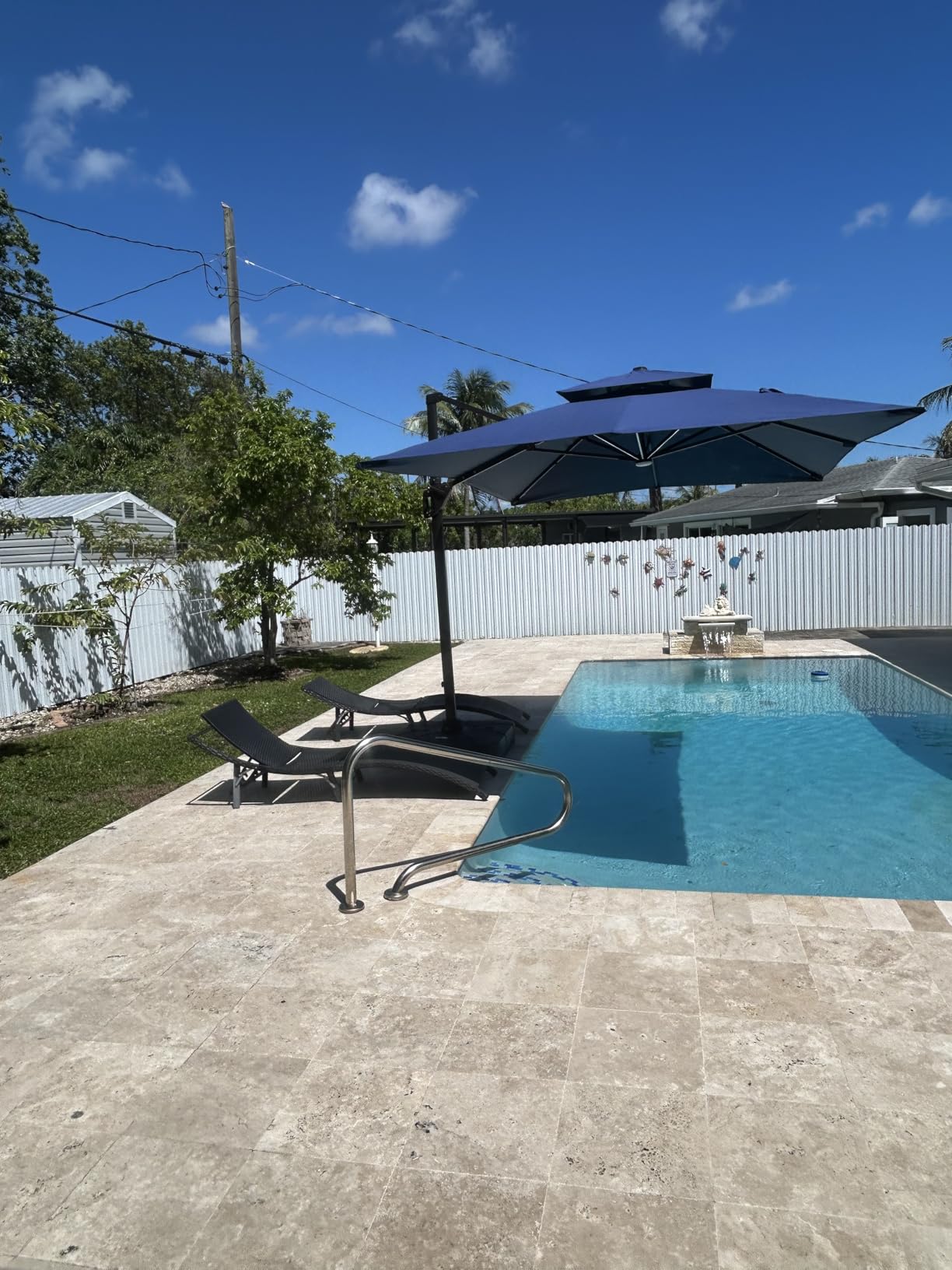 Deconk 10' X 13 'Patio Umbrella with LED Light Outdoor Cantilever Umbrellas customer photo 1