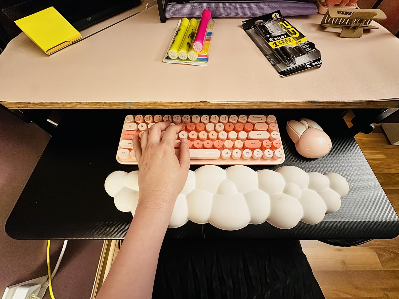 Under Desk Keyboard Tray, Keyboard Holder Drawer with C-Clamp 25.6