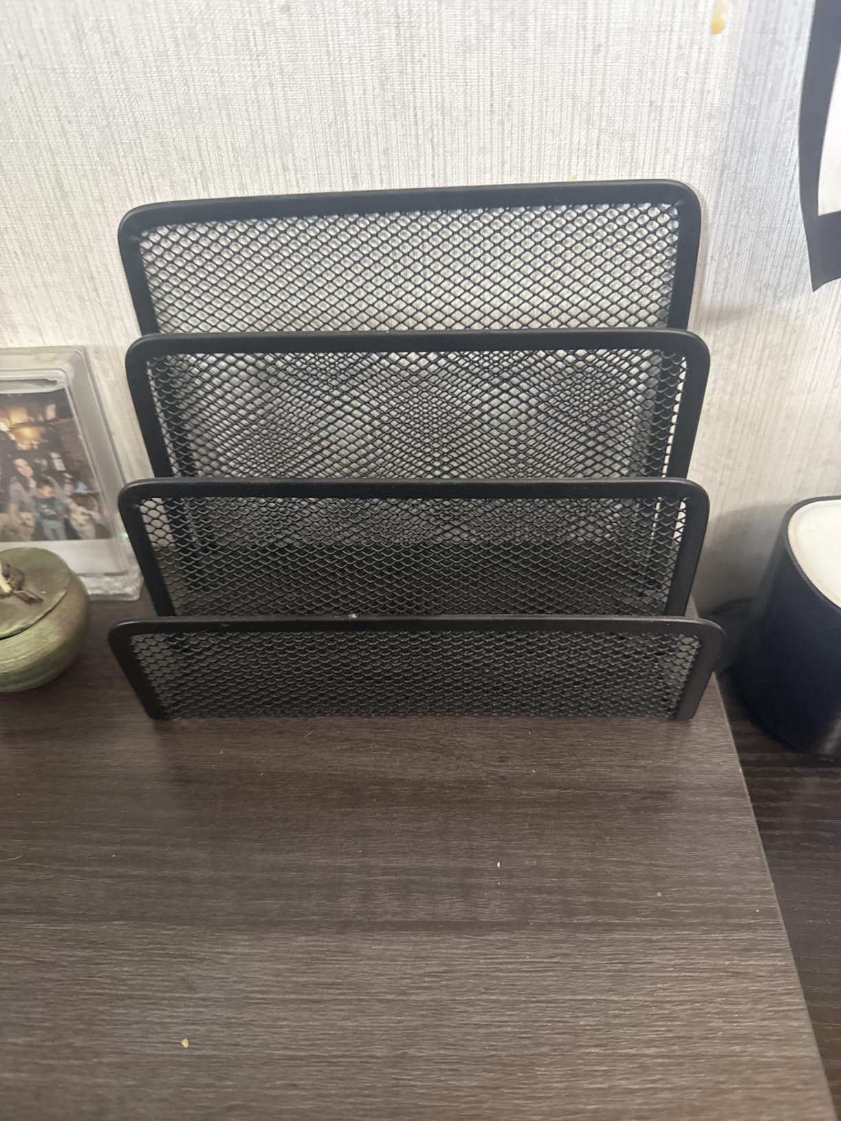 SUPEASY Mail Organizer for Desk, Mesh Metal Mail Holder Countertop with 3-Slot, Letter Sorter File Holder, Office Envelope Organizer for Mails (Black), 1 customer photo 1