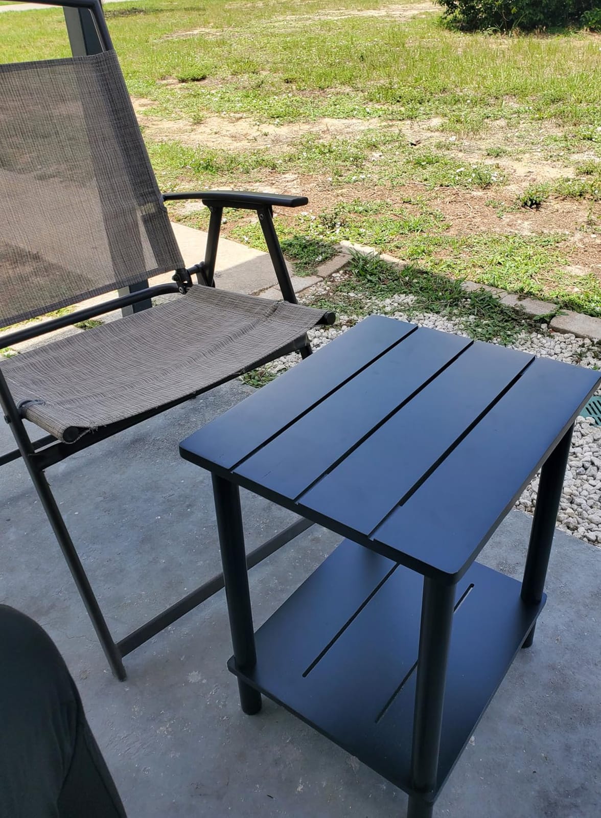 Outdoor Side Table with 2-Tier, Bamboo Small Patio Adirondack Tables customer photo 2