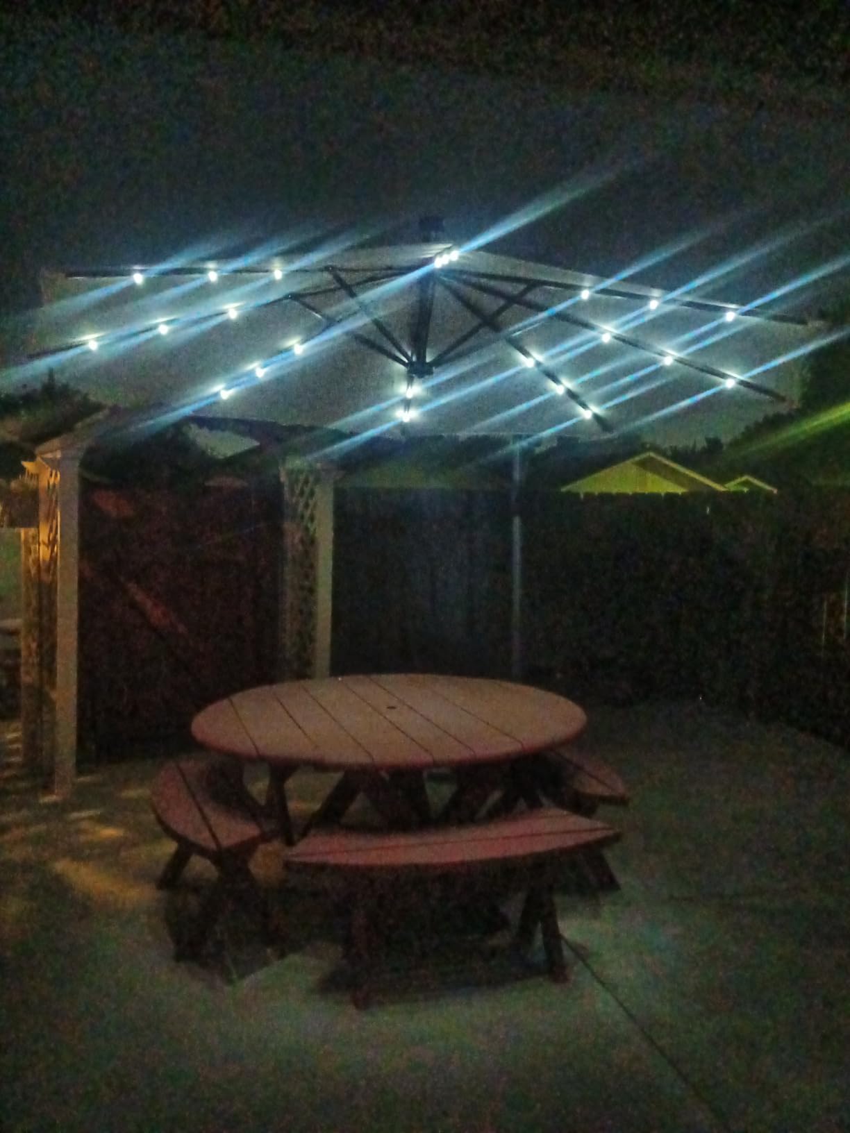 Best Choice Products 10ft Solar LED Offset Cantilever Hanging Market Patio Umbrella, 8 Sturdy Ribs, Easy Adjustment - Resort Blue customer photo 2