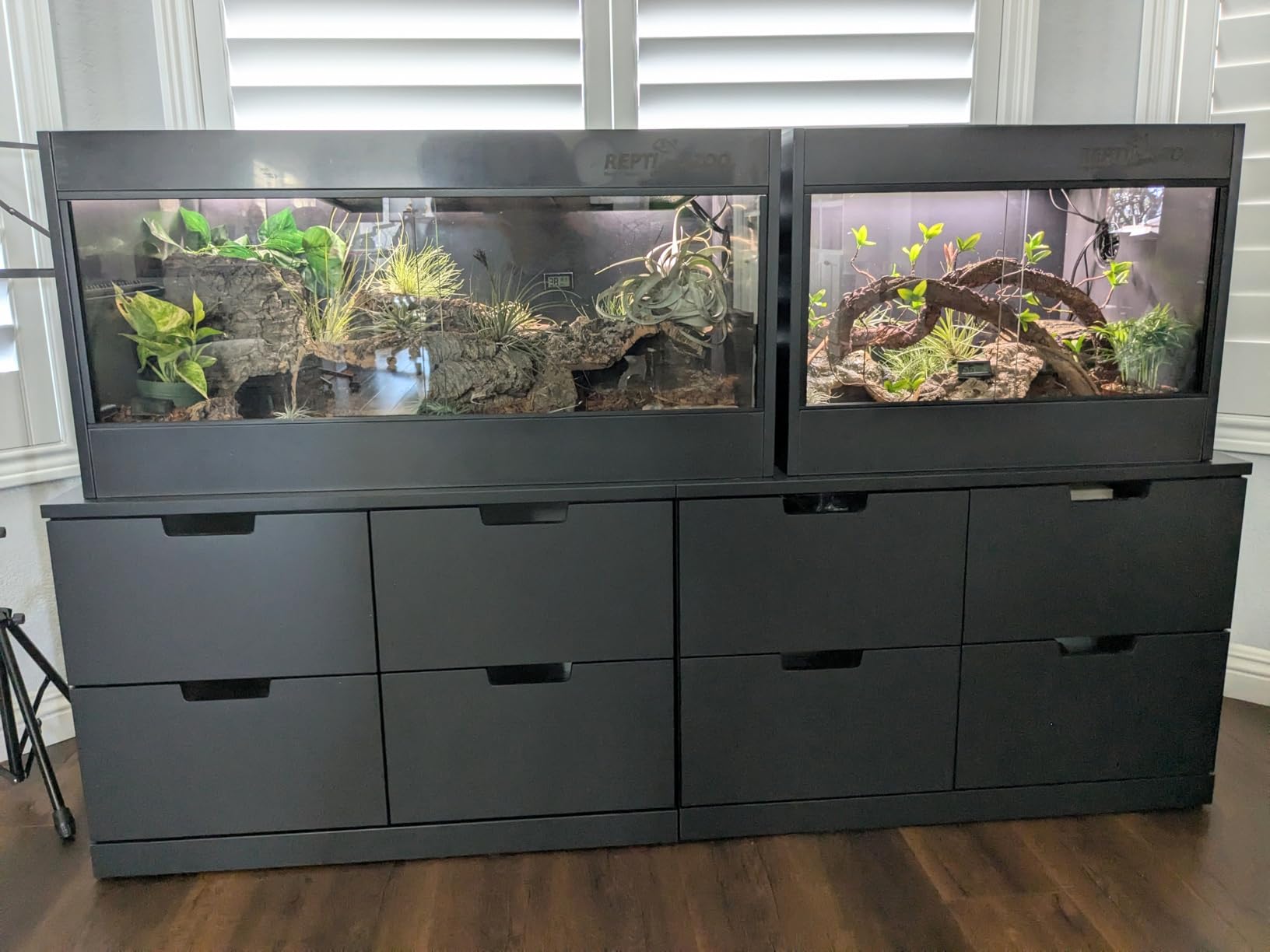 REPTI ZOO 120 Gallon PVC Reptile Tank Terrarium, 48x24x24 Reptile Terrarium for Ball Python Snake Bearded Dragon Gecko, Large Reptile Glass Tank with Sliding Door & Screen Ventilation customer photo 2