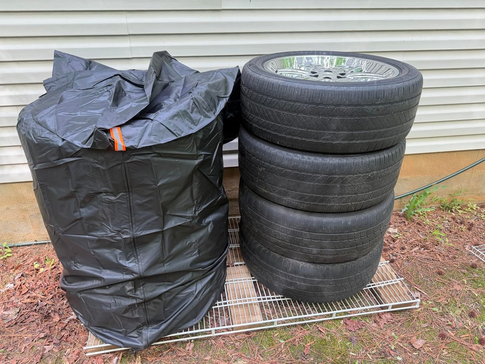 420D Tire Cover for Storage, Holds 4 Tires 33in, for RV Camper Trailer customer photo 1
