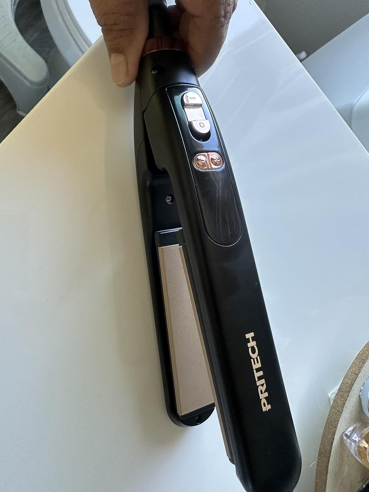 Flat Iron Cordless, Mini Hair Straightener and Curler for On The Go (Pink) customer photo 2
