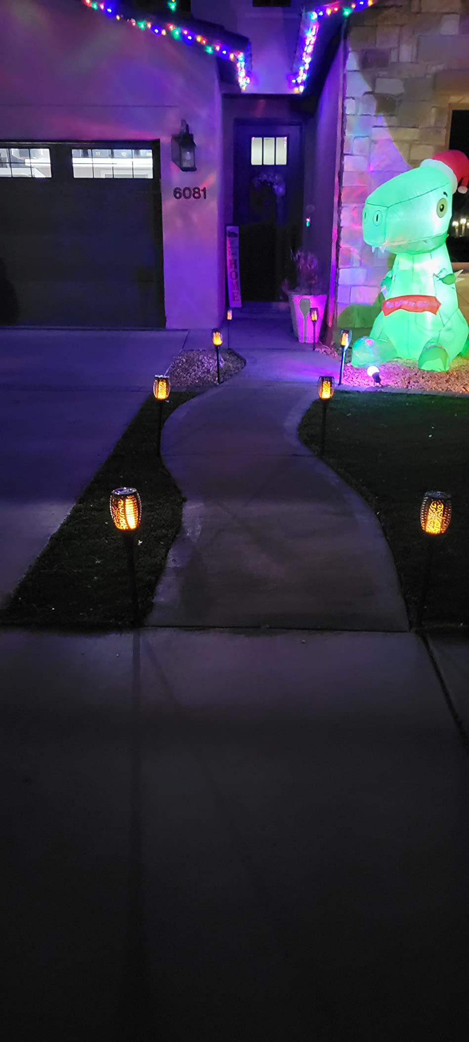 Solar Halloween Decorations Outdoor 6 Pack 36 LED Green Solar Eyeball Light customer photo 2