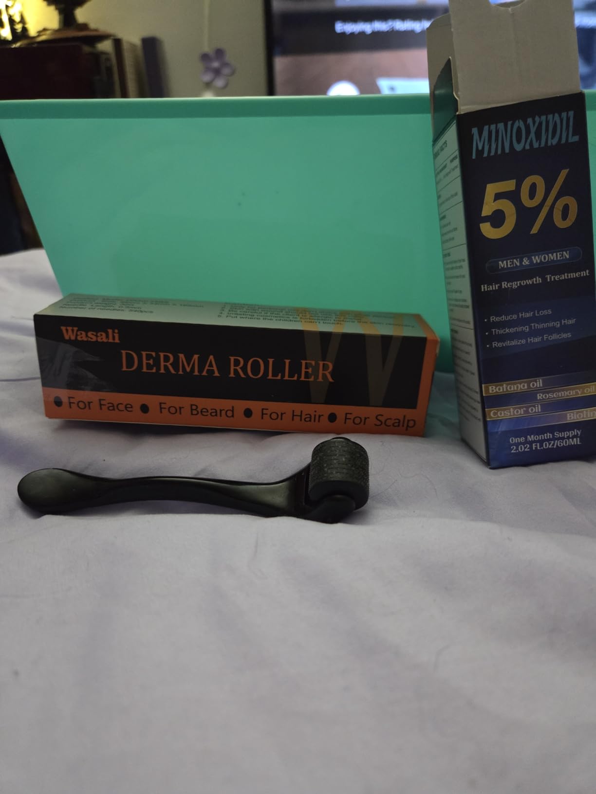 540 Titanium Derma Roller For Face Hair Beard,Scalp Derma Roller ,Beard Microneedle Roller,Personal Use Microneedling Roller Microdermabrasion Cosmetic Beauty Instrument Self-Care Gifts For Men Women customer photo 1