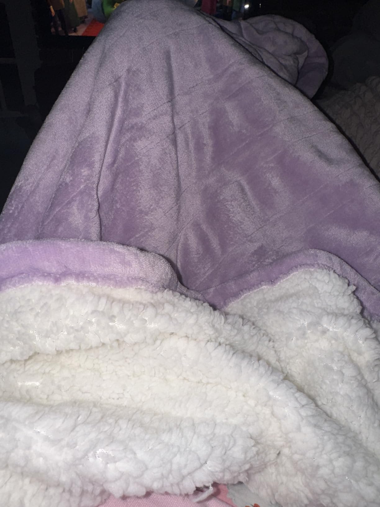 HOMLYNS Heated Throw Blanket, 5 Heat Settings & 3 Hours Timer, Purple customer photo 1