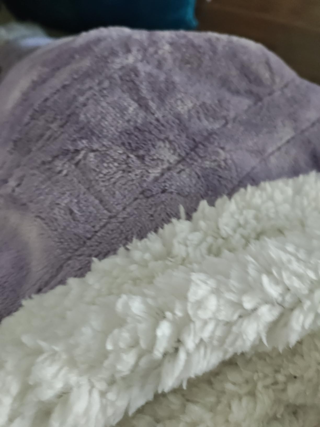 HOMLYNS Heated Throw Blanket, 5 Heat Settings & 3 Hours Timer, Purple customer photo 2