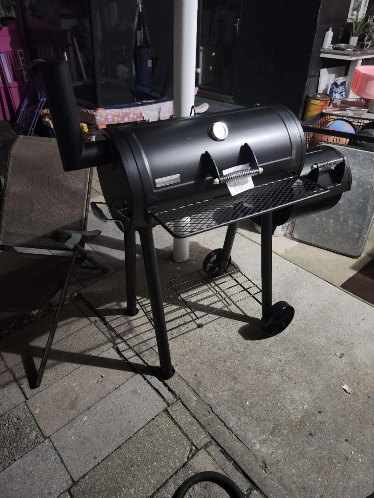 Offset Smoker Charcoal Grills with 37 Inch Cook Chamber for Outdoor Cooking customer photo 1