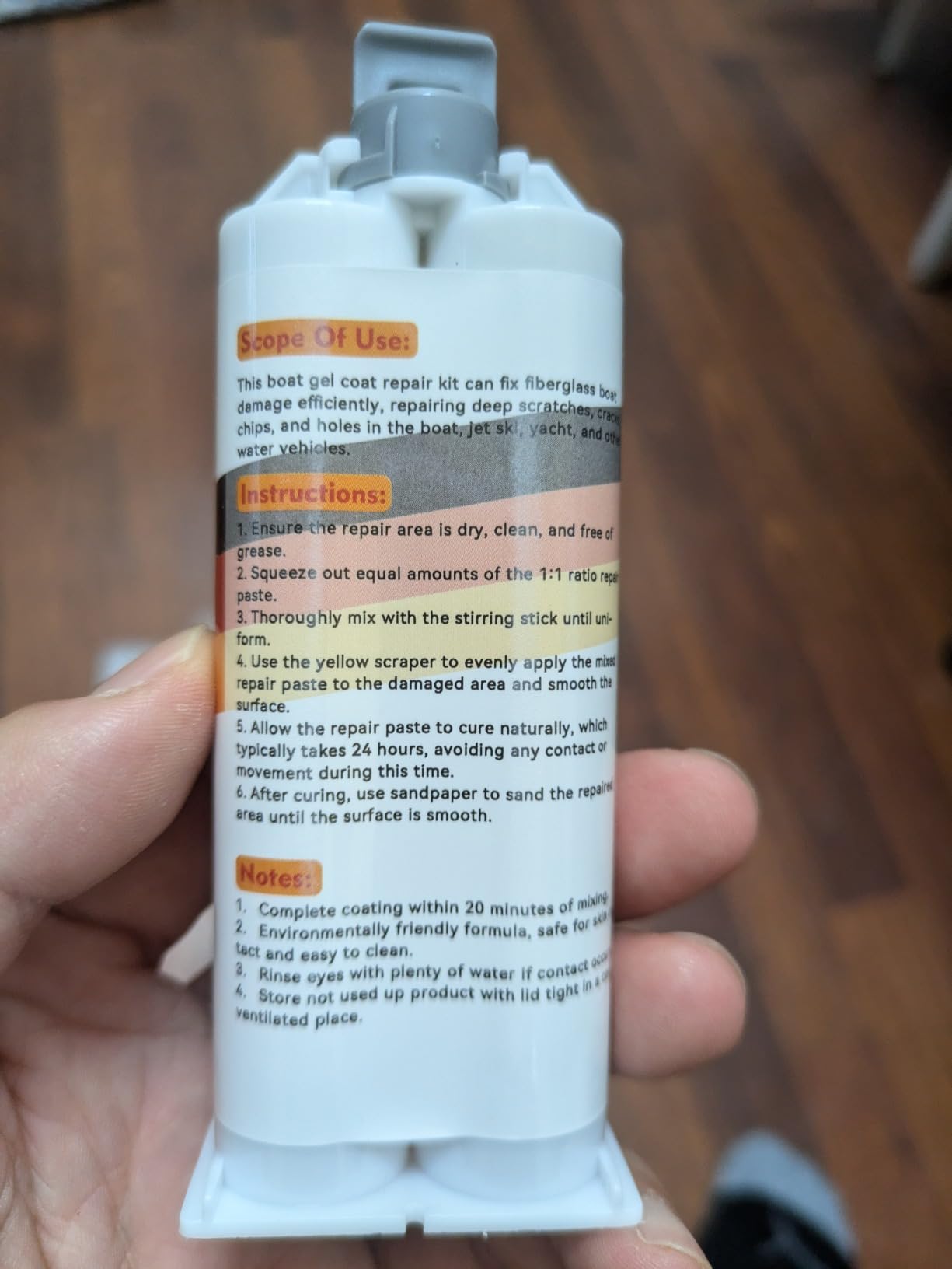 Marine Fiberglass Repair Kit for Boats, Gel Coat Repair Kit for Boats, Epoxy Filler for Fiberglass Boats Fix Holes, Chips and Deep Cracks, Gelcoat repair kit for Fiberglass, Acrylic, Porcelain(White) customer photo 2