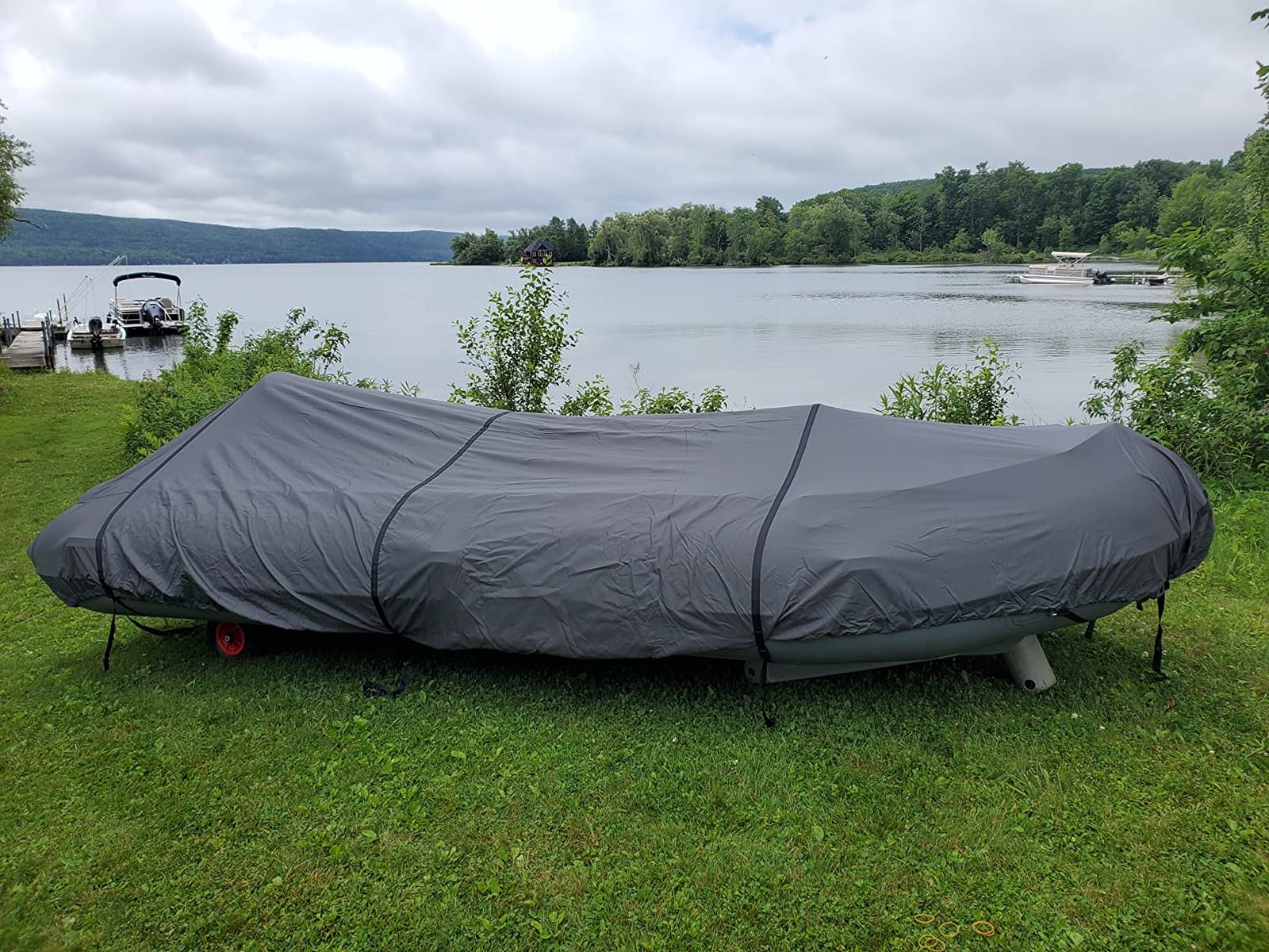 VINPATIO 600D Outboard Motor Cover Fit Boat Engine 50-115 HP, Waterproof Heavy Duty Solution-Dyed Fabric for All-Weather Protection customer photo 1