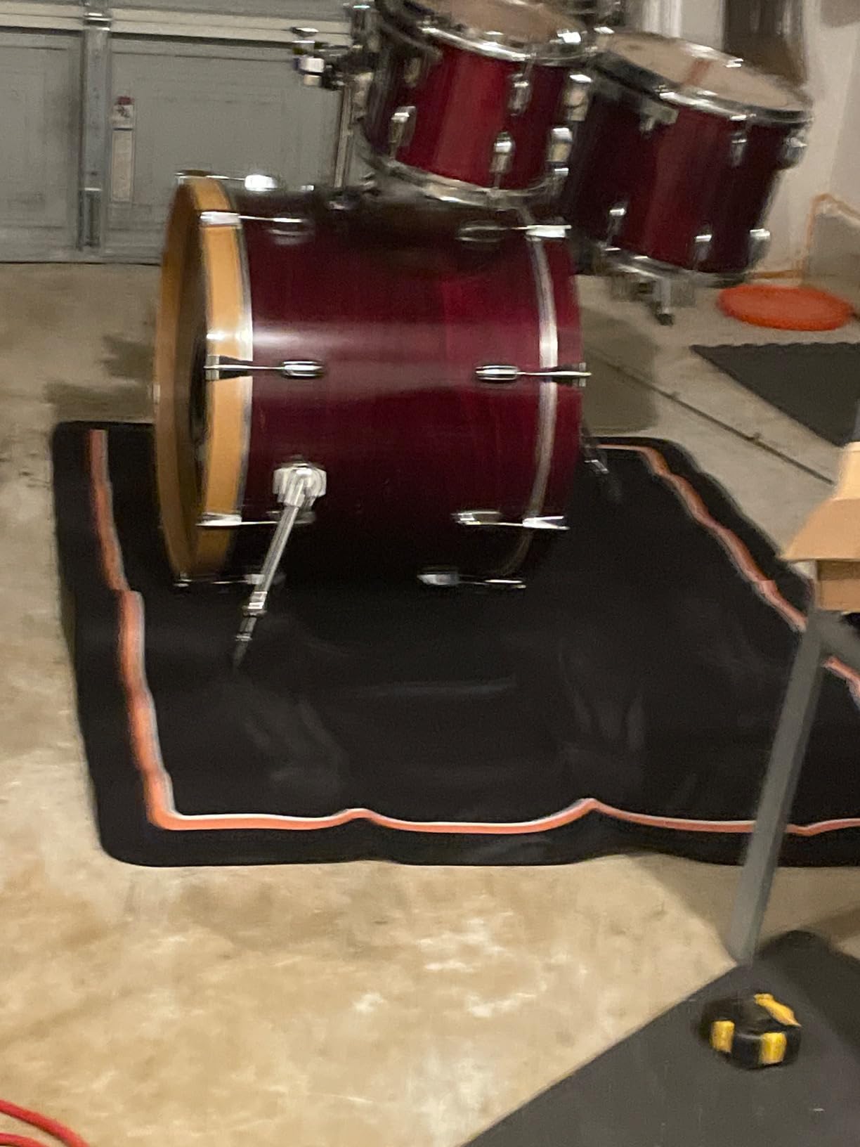 Drum Rug, 4 Ft x 5 Ft Drum Mat Carpet Music Rug with Non-Slip Bottom, Noise Reduction Electrical Pads for Drummers, Black customer photo 1