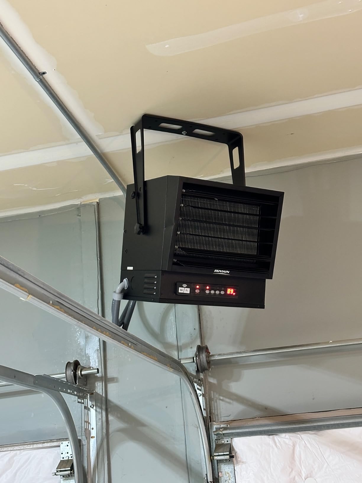 ROVSUN 6000W Electric Garage Heater with Remote & APP Control, Digital Fan-Forced Ceiling Mount Heater with Thermostat, 12H Timer & Overheat Protection, 240V Hardwired for Workshop Factory customer photo 1