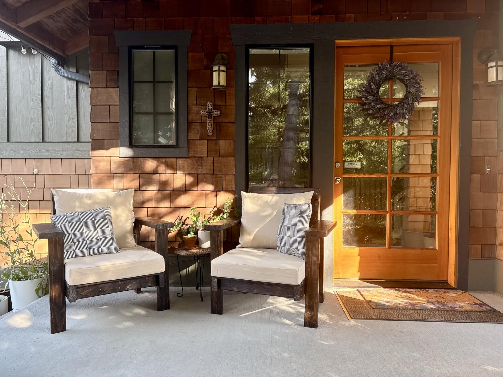 Favoyard Outdoor Patio Seat Cushions Set, 22x24 Inch, Waterproof, Dark Gray customer photo 2