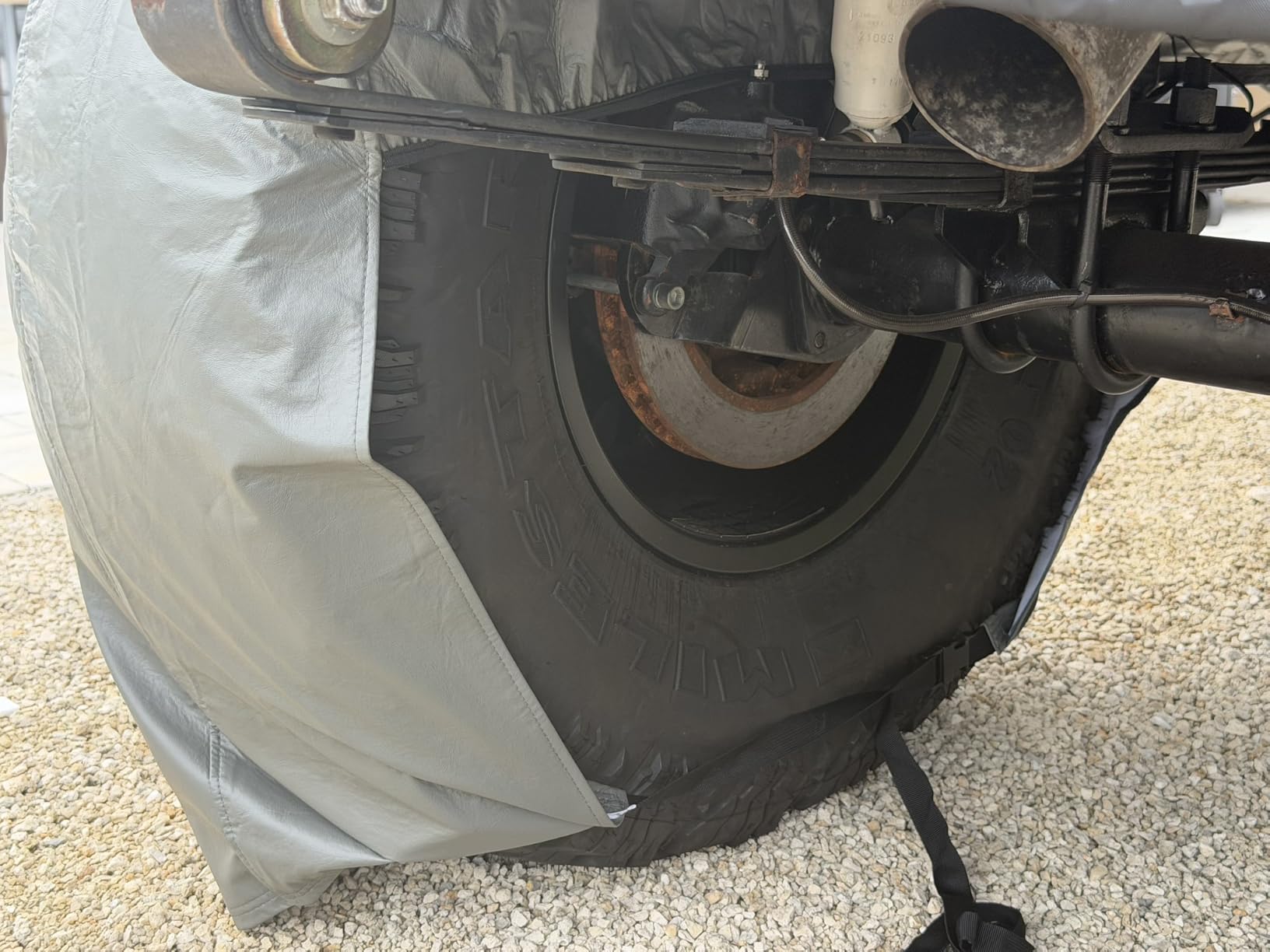 TIRESHIELD PRO Tire Covers Set of 4 - Heavy Duty All-Weather UV-Resistant Wheel Covers w/StormLock-System - Year-Round Protection for Your RV, Camper, Truck, Car & Trailer Tires w/ 23-25.75