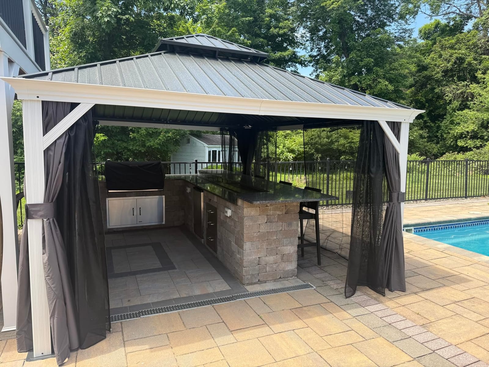 PURPLE LEAF Hardtop Gazebo 10' x 14' Pavilion Wind-Resistant White Frame customer photo 2