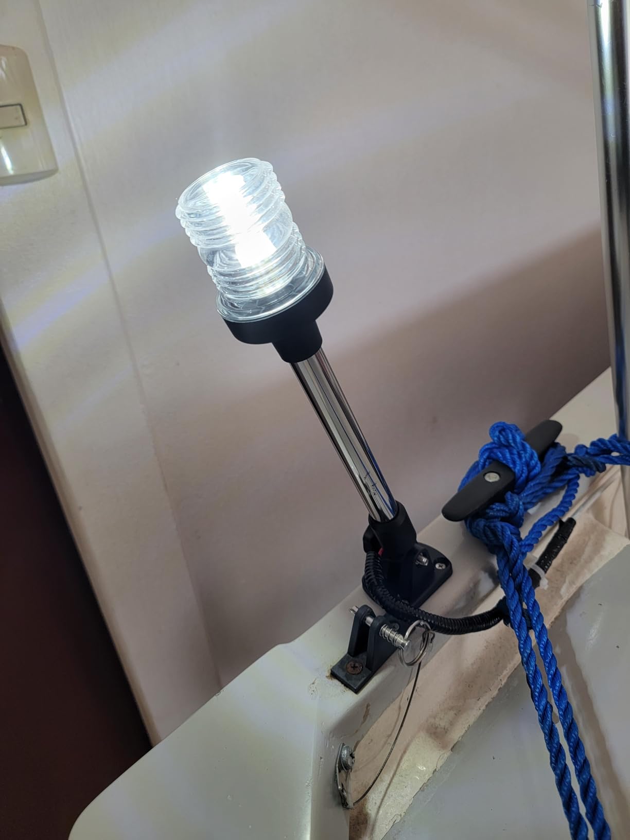 12 Inches Anchor Light Stern Light, White Navigation Lights for Boats LED Waterproof IP67, Fold Down Rear Boat Lights for Marine, Pontoon, Jon Boat, Small Boats (12-24V) customer photo 2