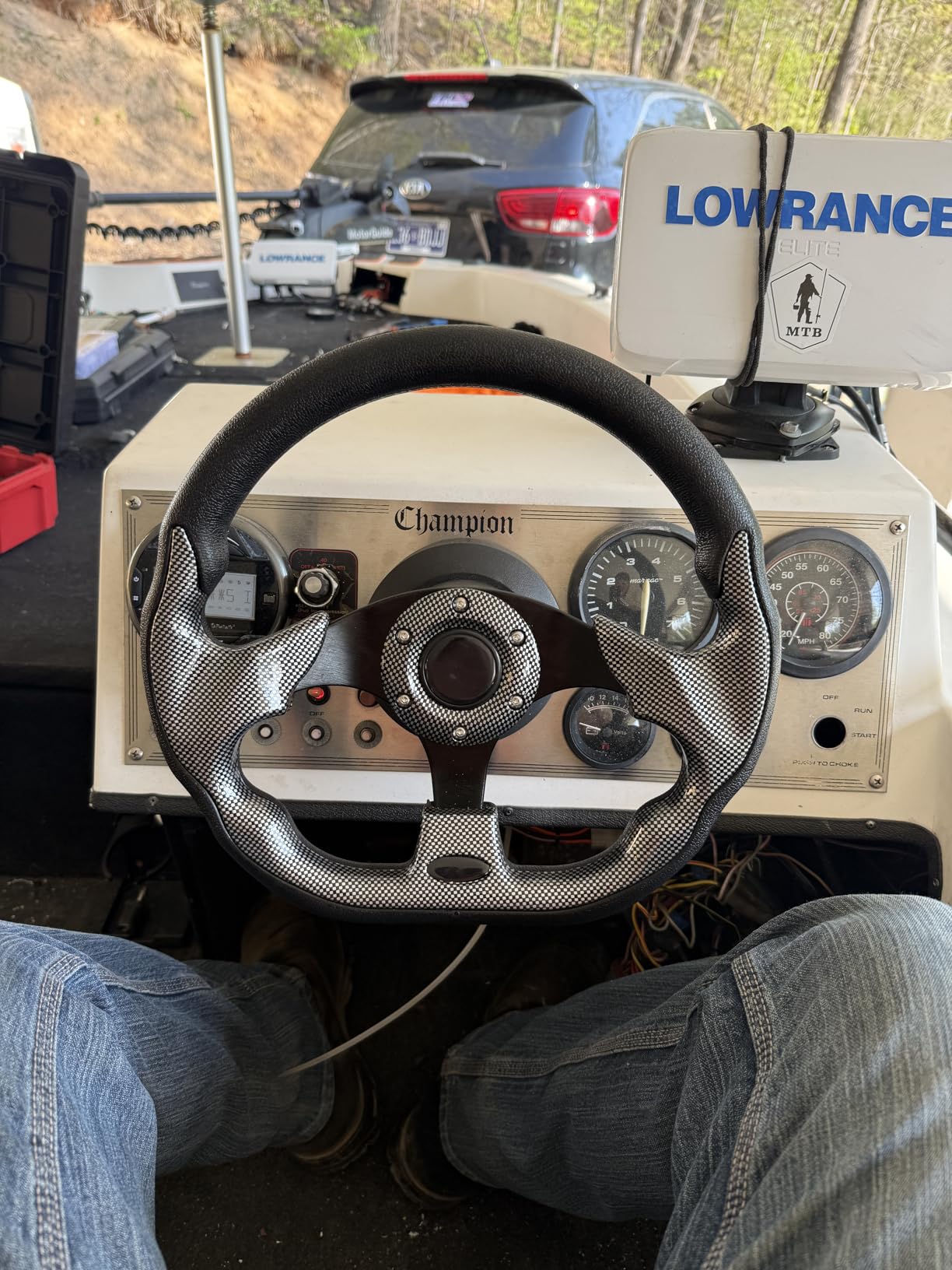 LOSCHEN Boat Steering Wheel Polyurethane Leather with 3/4