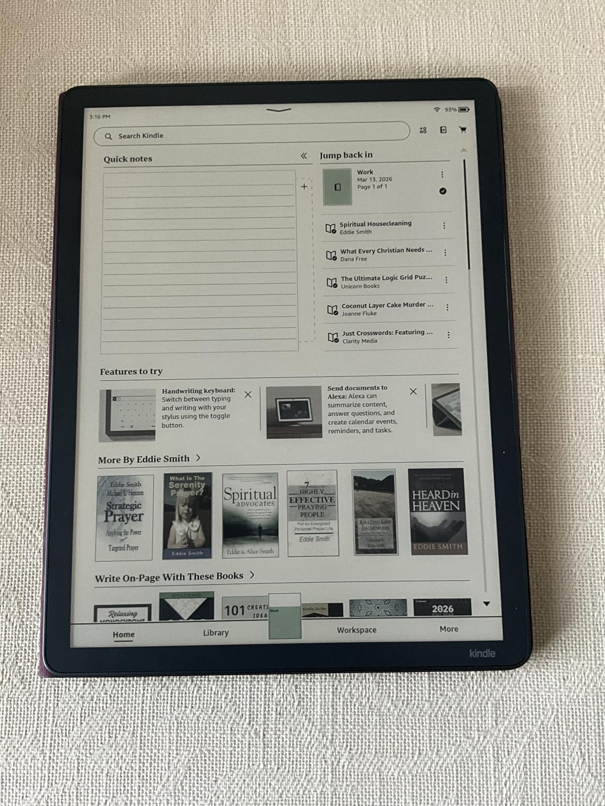 Amazon Kindle Scribe Colorsoft 32GB (newest model) — 11” paper-like color display — Write in notebooks, docs, and books. Read in any light. Pen included - Graphite customer photo 1