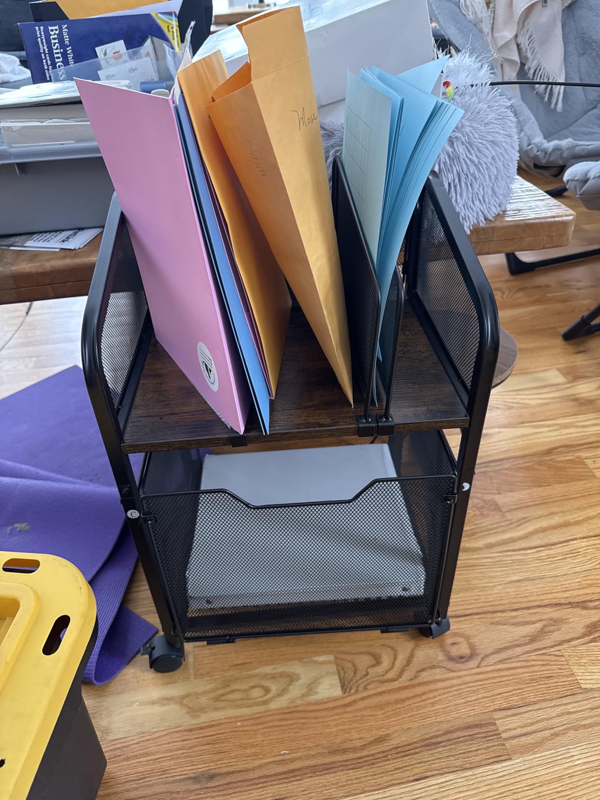 Tiaoheka Rolling File Cabinet with Adjustable Dividers, Vertical Filing Cabinet with Storage Drawer on Lockable Wheels, Hanging File Organizer Beside Under Desk for Office, Home(Patent Pending) customer photo 1