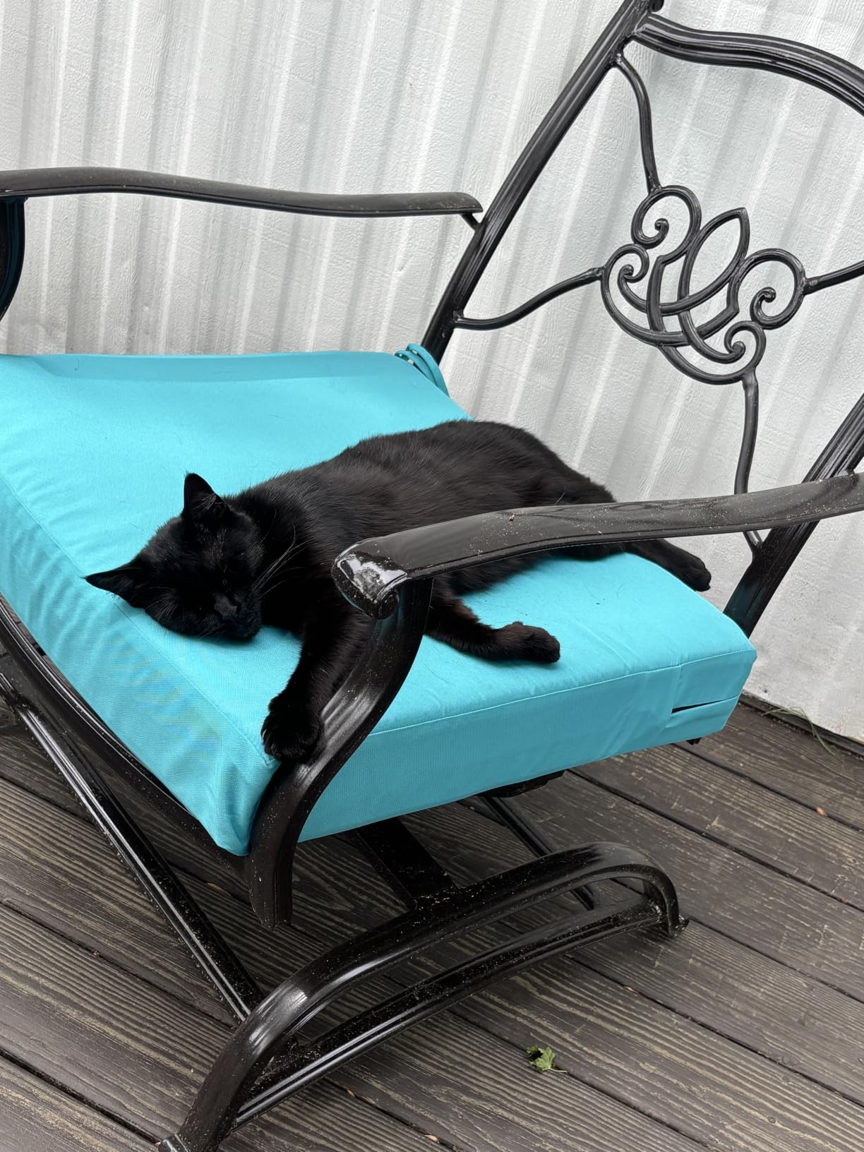 PatioGlow Outdoor Seat Cushion Set 22 x 22 x 4 Inch, Waterproof & Fade Resistant Patio Furniture Cushions with Removable Cover and Ties, Thick Deep Seating Pads for Outside Chair Sofa Couch, Dark Blue customer photo 1