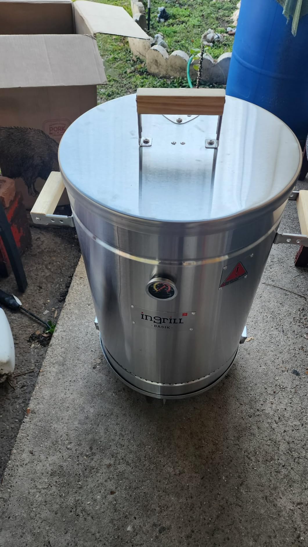 3-in-1 Stainless Steel Smoker Barrel Grill – Portable Charcoal BBQ with Thermometer, 25 lbs Outdoor Cooking Smoker for Camping, Backyard & Home BBQ INGRILL customer photo 2