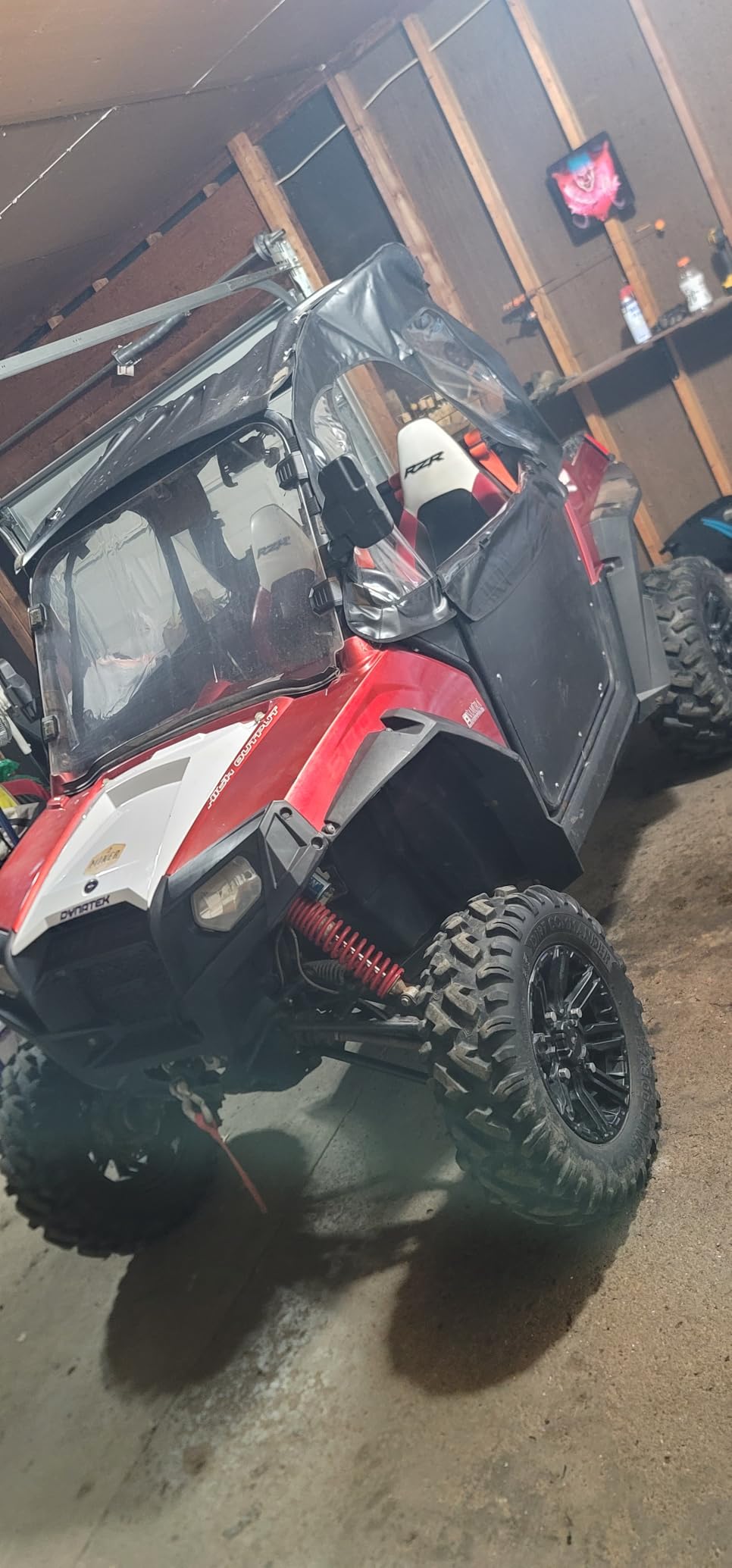 RZR Soft Upper Door YKK Zipper Compatible with Polaris RZR XP 1000 / XP Turbo 2014-2023 2-Seater Models, UTV Cab Enclosures Side Windows, Work with Side Mirror Windshield Roof customer photo 1