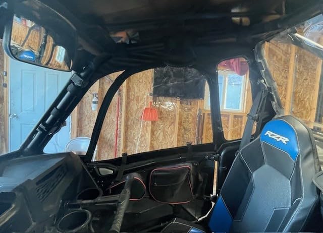 RZR Soft Upper Door YKK Zipper Compatible with Polaris RZR XP 1000 / XP Turbo 2014-2023 2-Seater Models, UTV Cab Enclosures Side Windows, Work with Side Mirror Windshield Roof customer photo 2