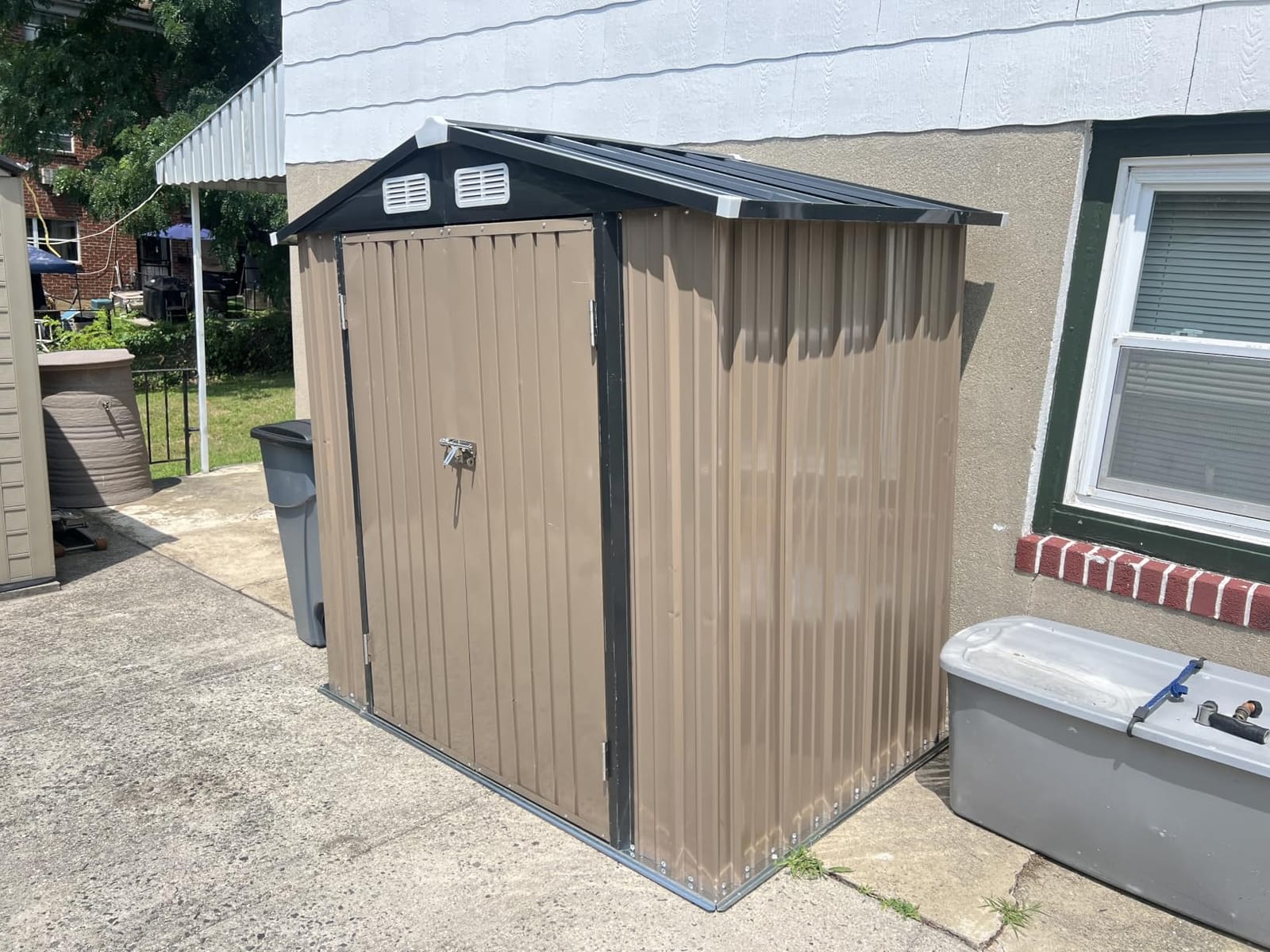 Aoxun 6x4 FT Outdoor Storage Shed, Brown customer photo 2