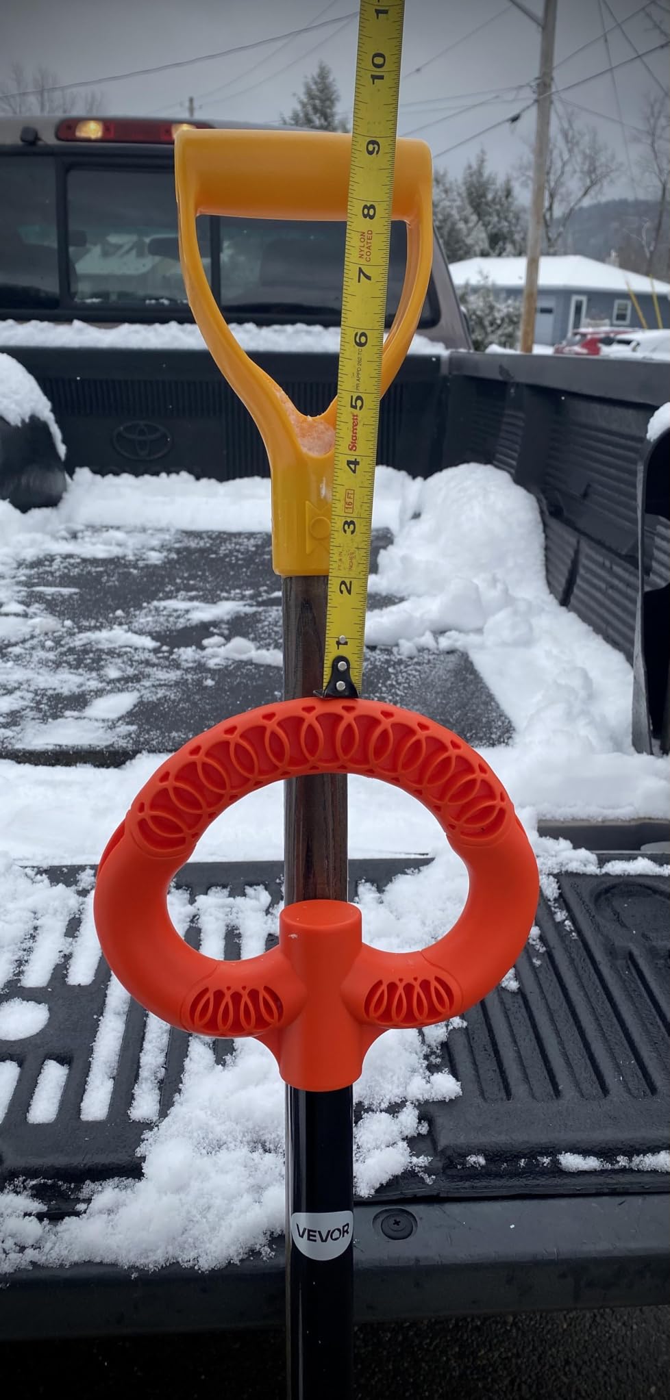 VEVOR 38-inch Snow Pusher Shovel with Wheels, Bi-Directional Heavy Duty Wheeled Push Snow Shovel for Driveway and Sidewalks with Angeled Blade customer photo 2