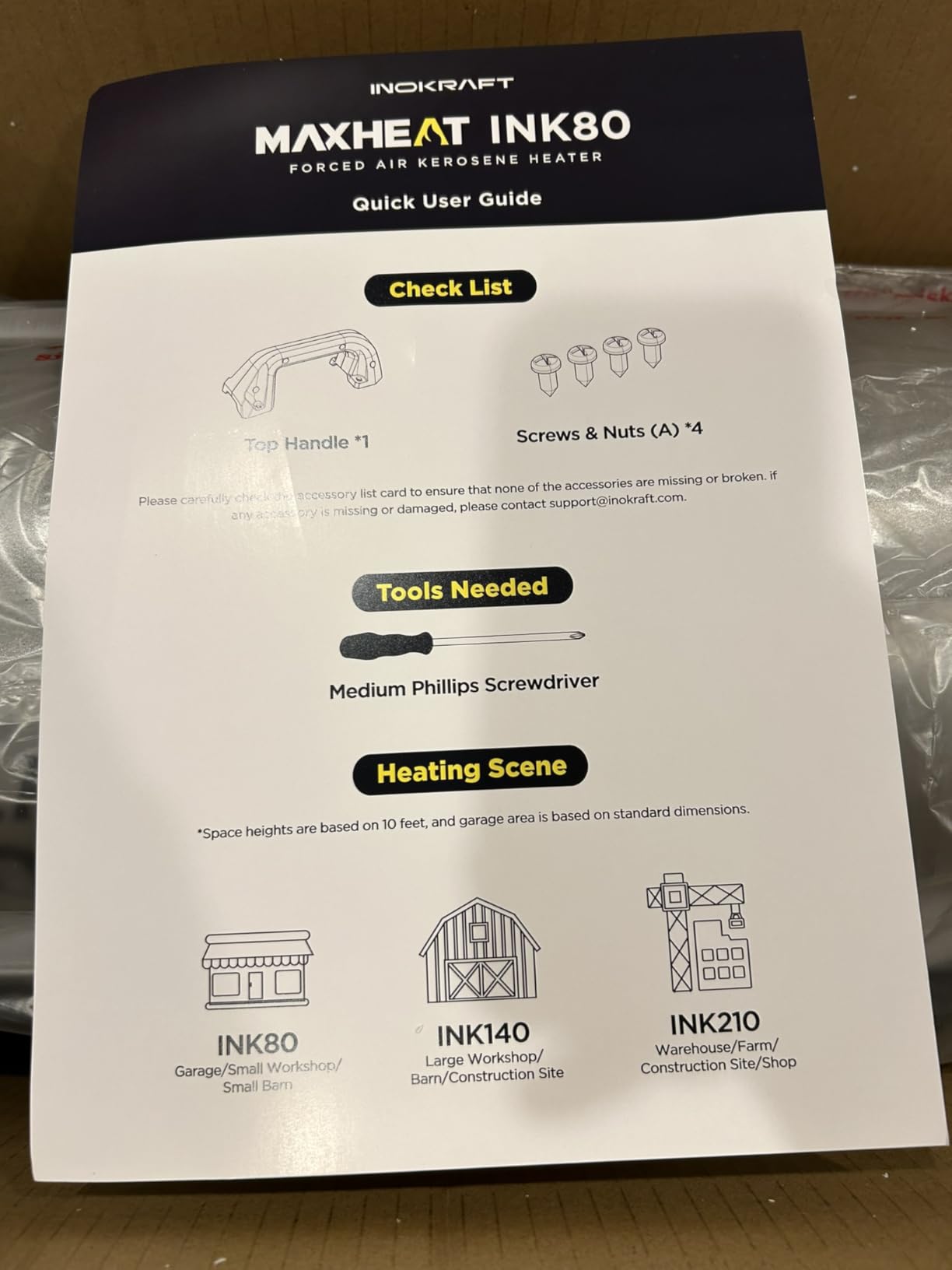 InoKraft 80,000 BTU Kerosene Forced Air Heater, Compact Portable Design, LED Thermostat Control, Quiet High-Efficiency Heating, Overheat Protection, CSA Certified for Garage, Barn & Workshop customer photo 1