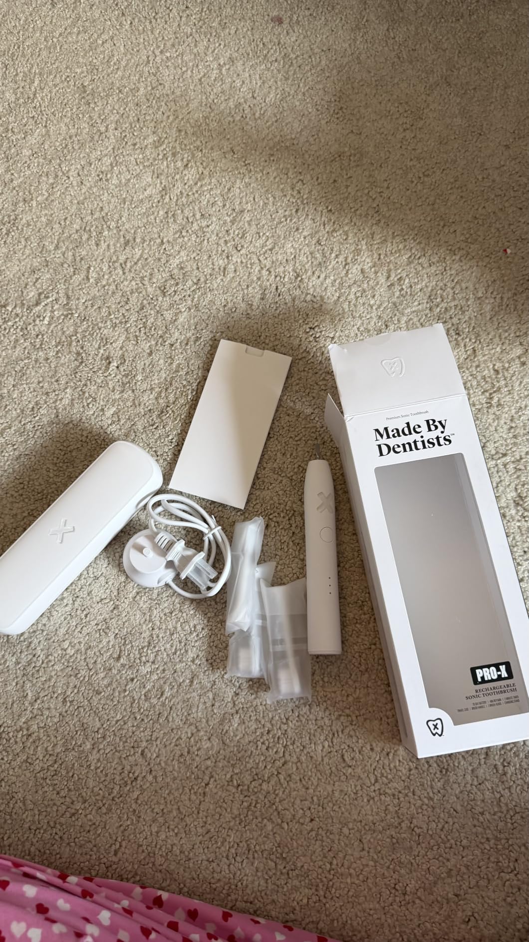 Made by Dentists PRO‑X Sonic Electric Toothbrush for Adults – 70‑Day Battery on One Charge, Dentist‑Designed Whitening Rechargeable Toothbrush, 3 Brush Heads & Travel Case, 3 Modes, Pink customer photo 1