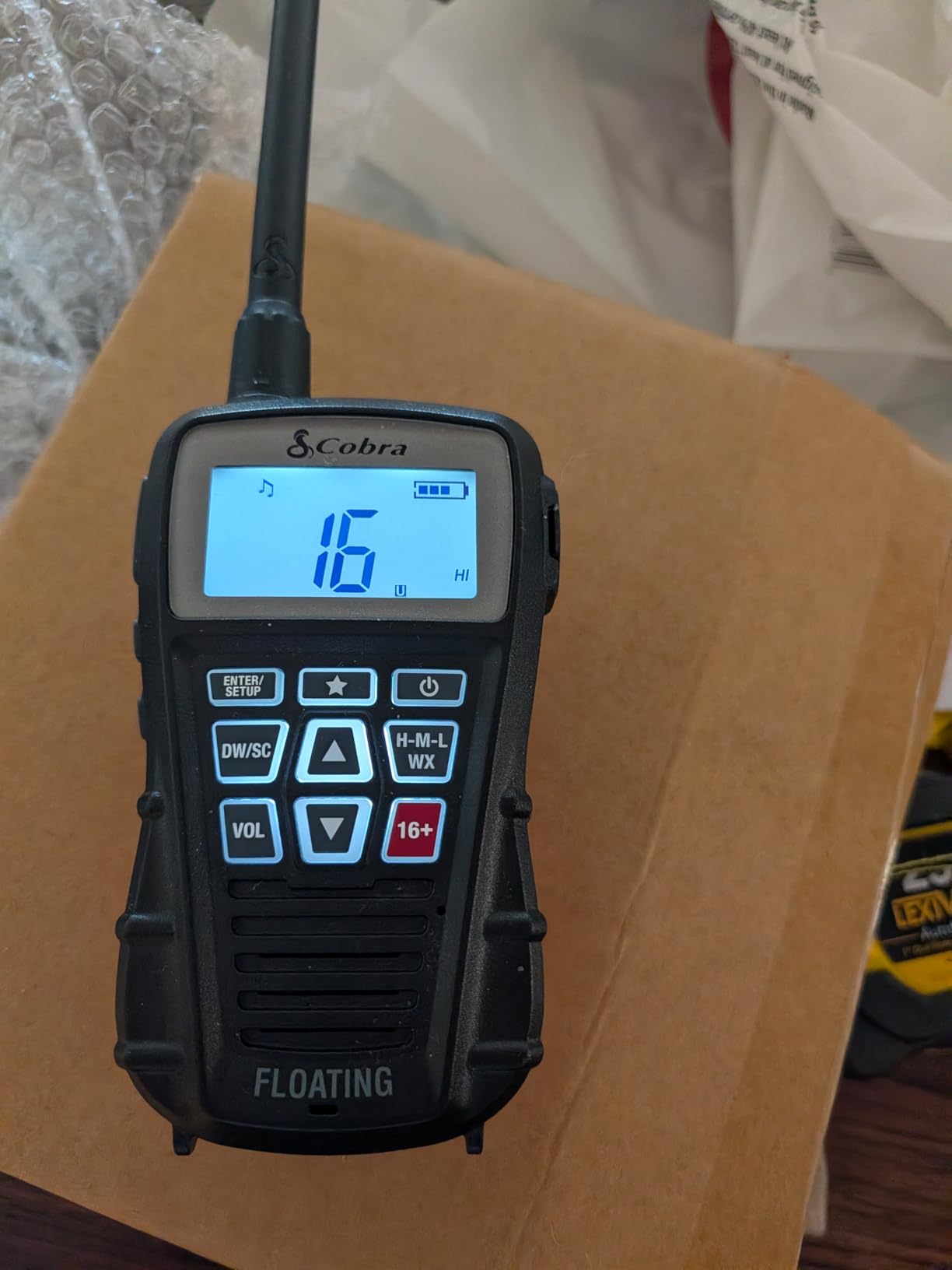Cobra BlueBound 150 VHF Handheld Marine Radio, Black - 3-Watt, Floats customer photo 1