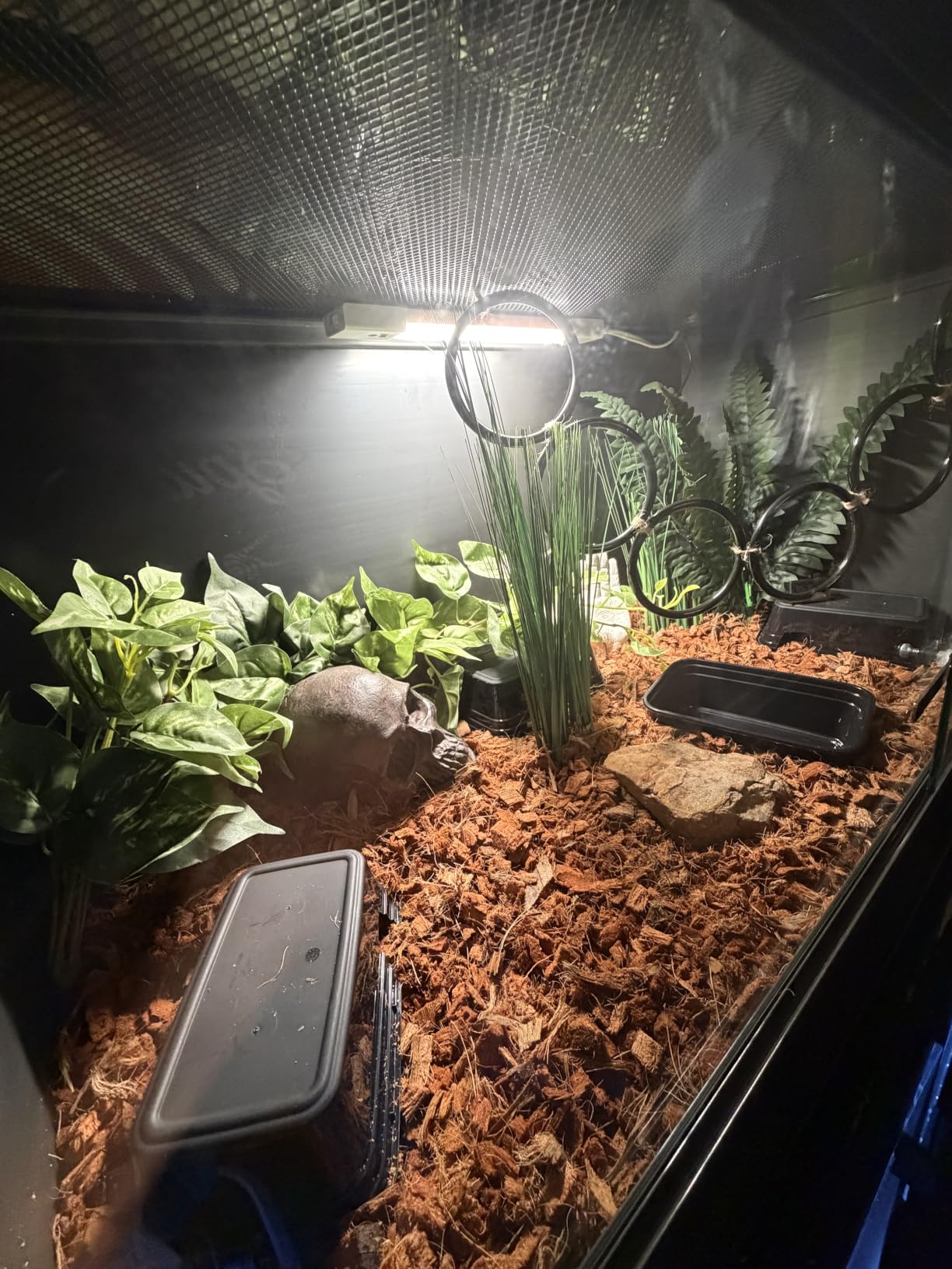 34 Gallon Reptile Enclosure, 24x18x18 Composite Wood & Plastic Reptile Terrarium, 24