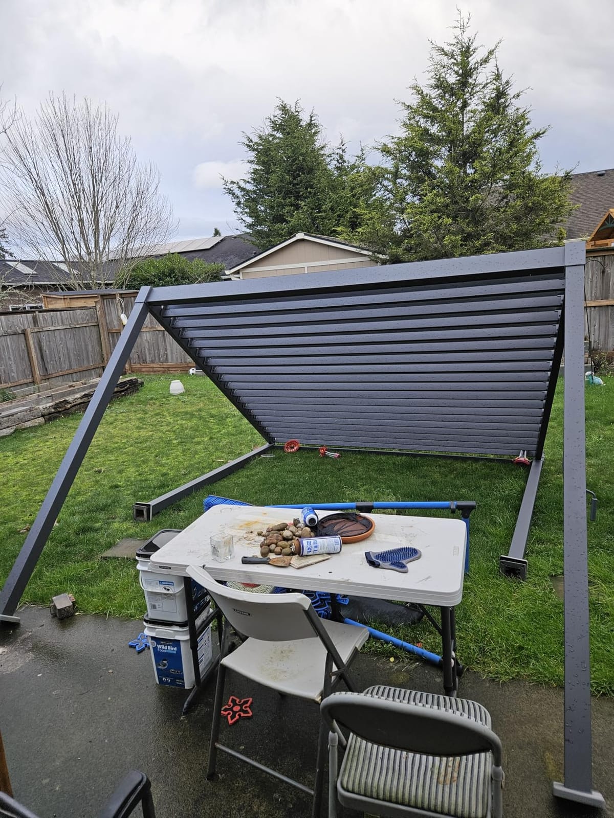 MIRADOR 80S 10'x20' Louvered Pergola with 10FT Shade Screen for Outdoor Deck Lawn Garden Backyard Patio Porch,Charcoal customer photo 2
