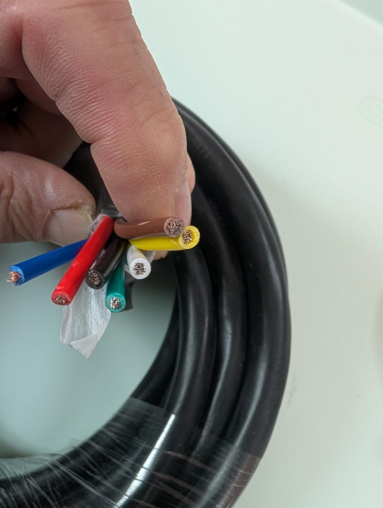 7 Way Trailer Wire Harness Kit, 50 Feet Heavy Duty 14 Gauge 7 Wire Trailer Cable with Color-Coded PVC Jacket, 7 Pin Wiring Conductor for RV, Camper, Utility Trailers, Boat, Truck customer photo 1