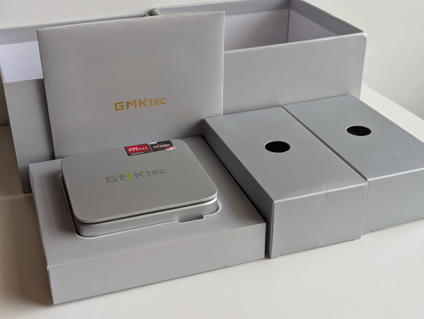 GMKtec Mini PC M8 Desktop Computer AMD Ryzen PRO 6650H (6C/12T 4.50Ghz) Dual NIC LAN 2.5GbE, 16GB LPDDR5 RAM + 512GB Hard Drive PCle SSD, Oculink, USB4, HDMI, USB-C customer photo 1