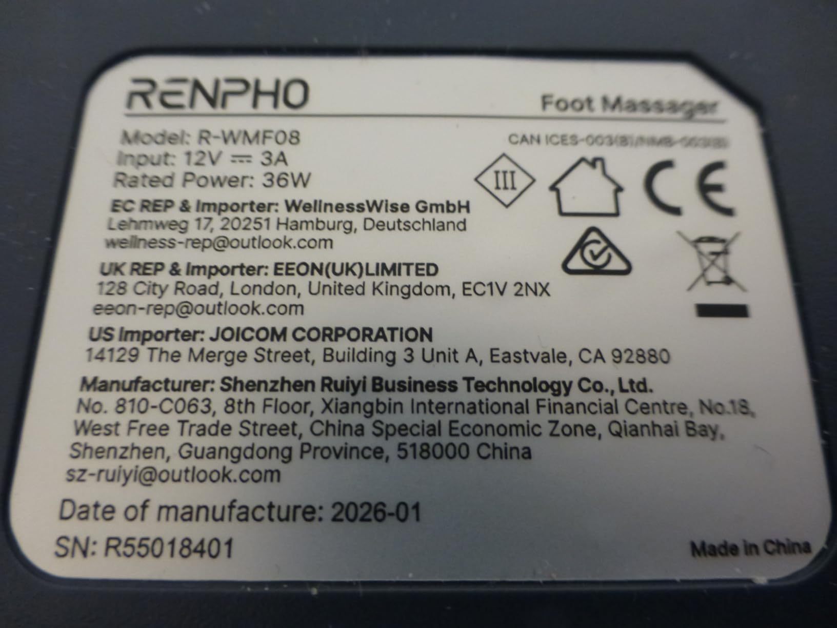RENPHO Thermacool 2-in-1 FSA Foot Massager with Heat & Cold, HSA Eligible customer photo 1