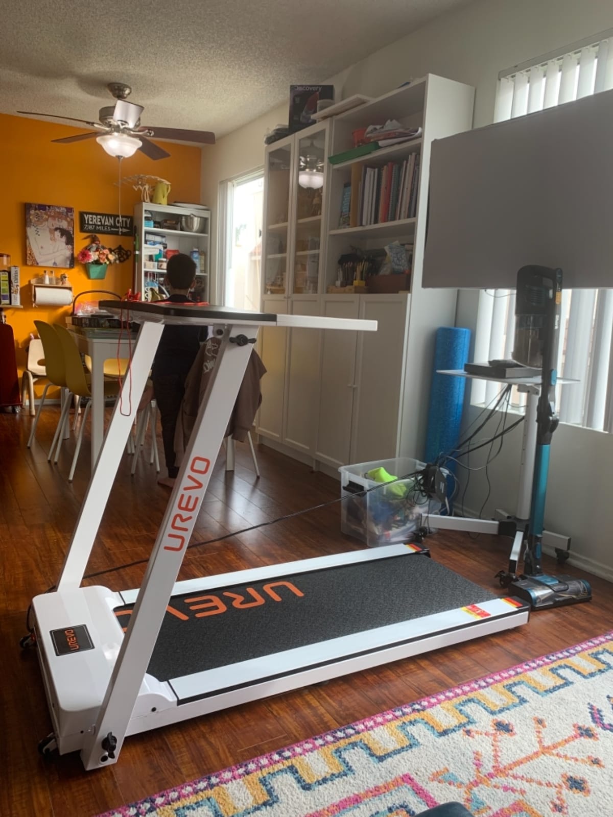 UREVO Auto Incline 12% Walking Pad，Quiet Motorized Desk Treadmill for Home customer photo 1