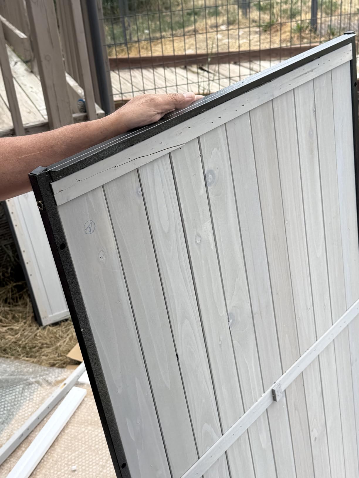 GUTINNEEN Outdoor Storage Shed with All Around Strong Metal Frame, Garden Tool Sheds Cabinet with Floor & Adjustable Shelves, Wooden Tool House for Backyard Garden Patio Lawn 67.1